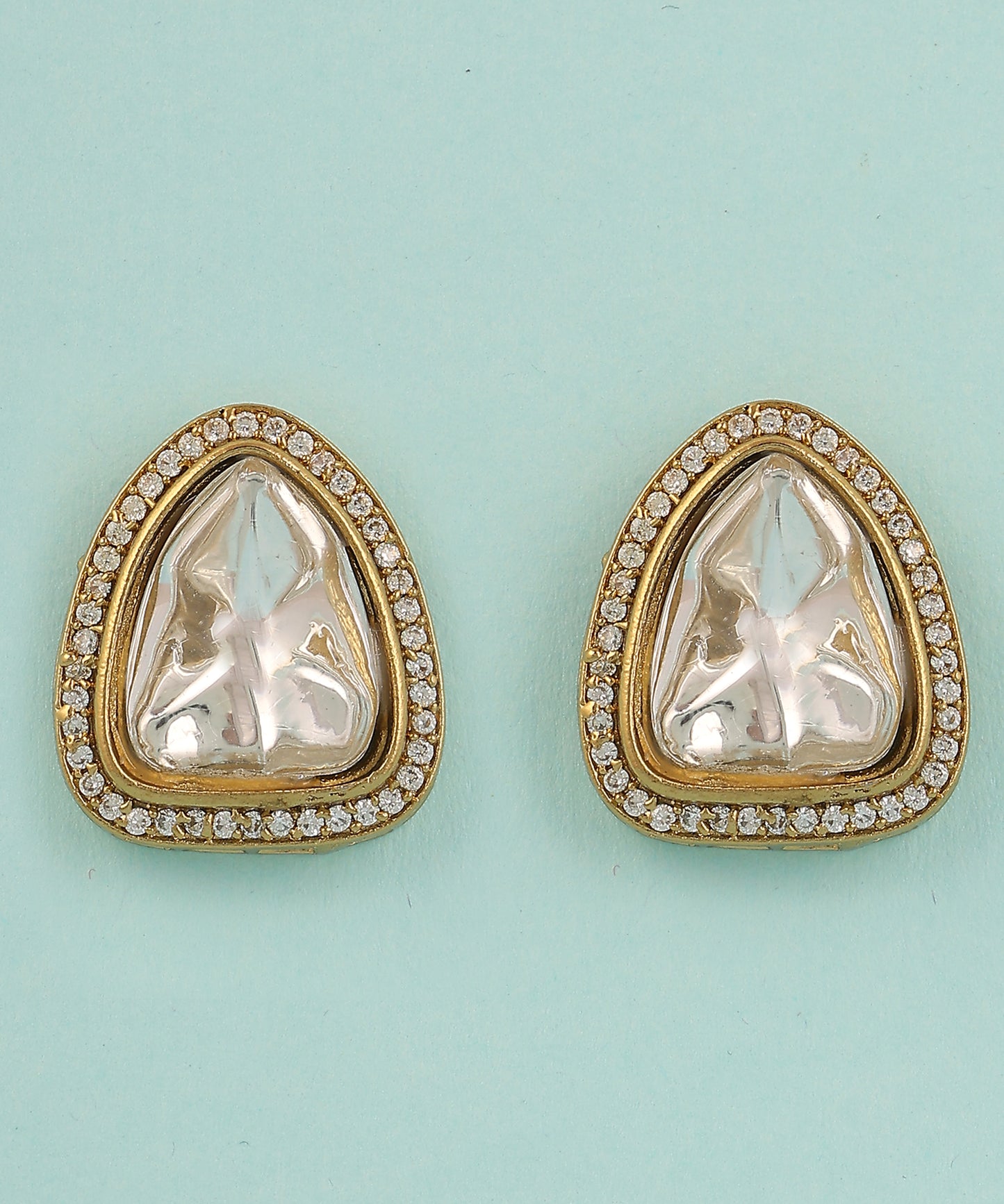 Polki Triangular Studs