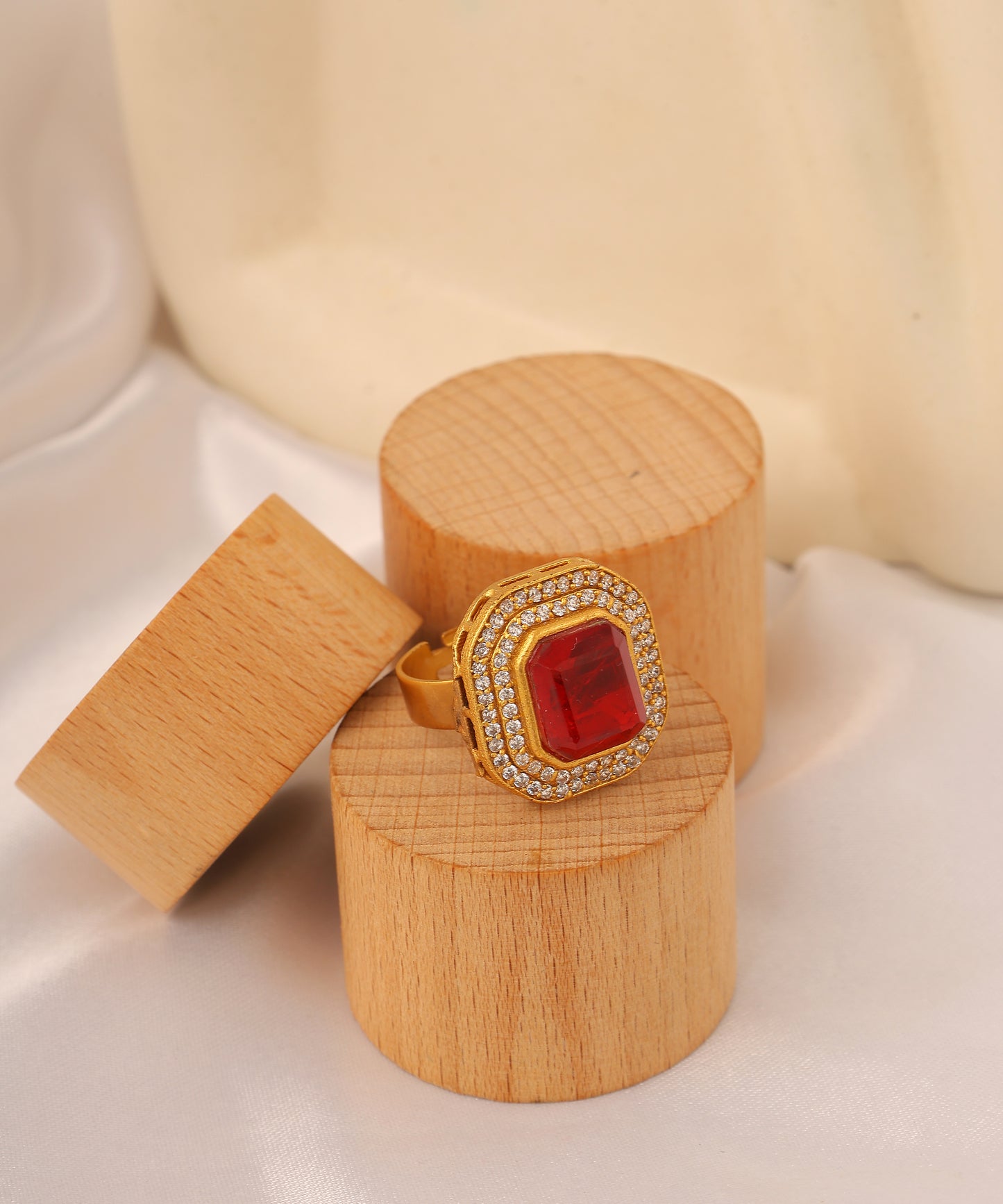 Ruby Hydro Stone Studded Ring