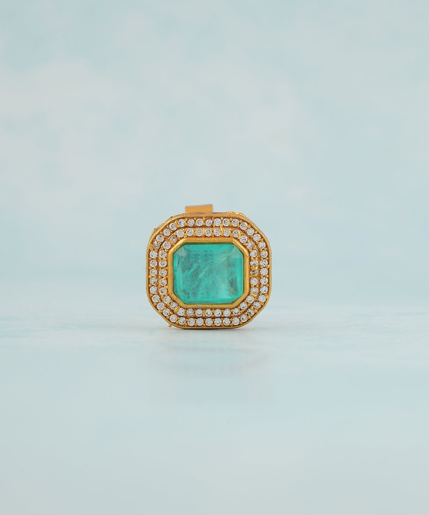 Blue Hydro Stone Studded Ring