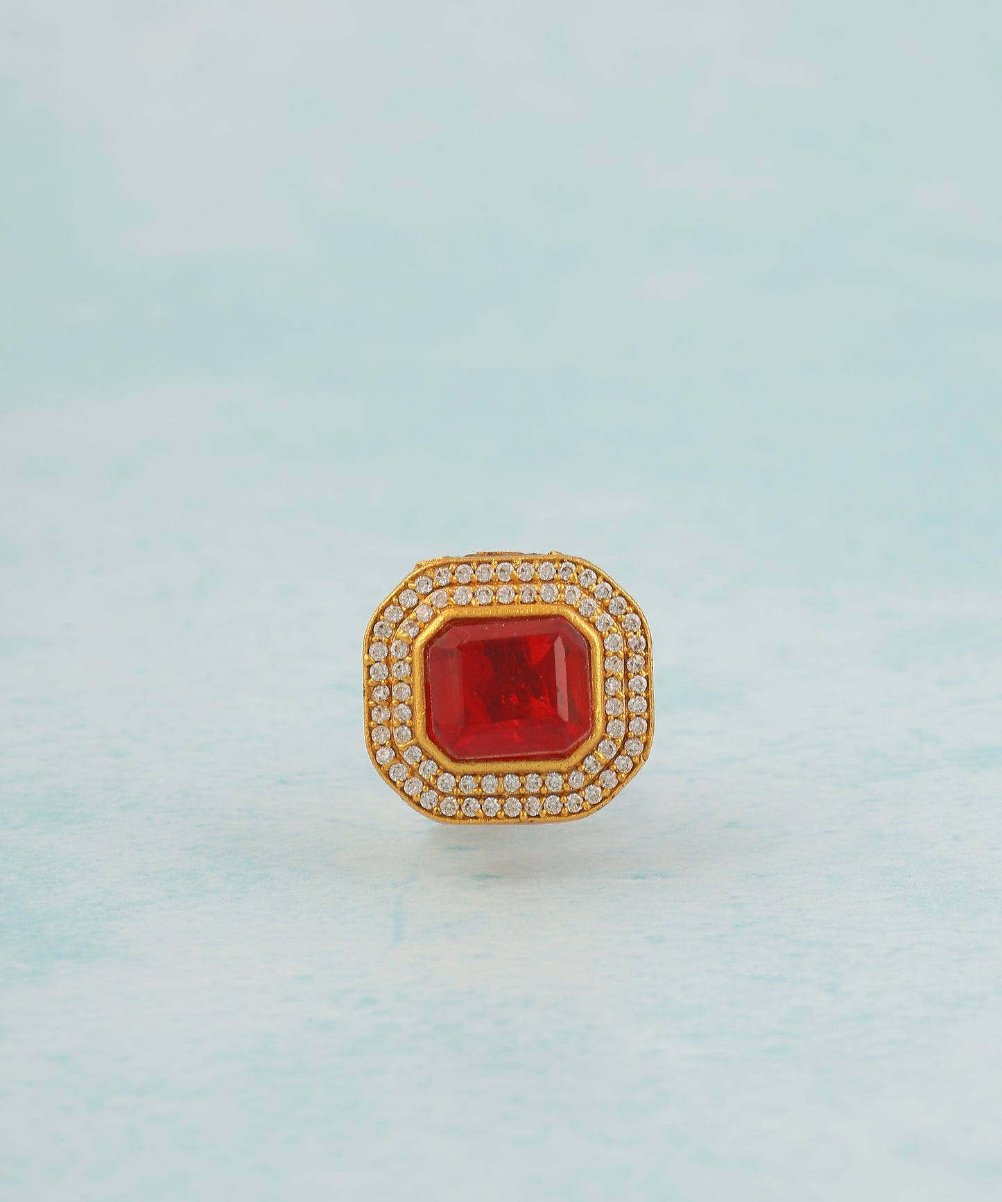 Ruby Hydro Stone Studded Ring