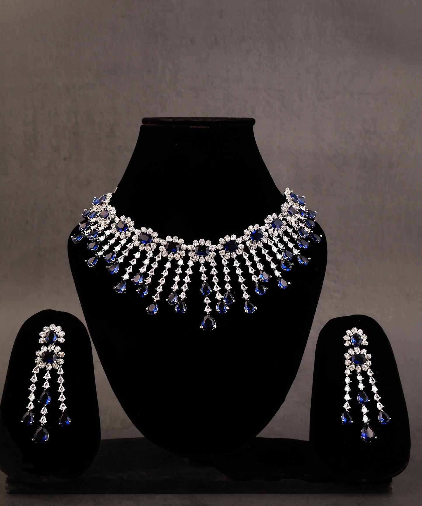 Serena Necklace Featuring Sapphire And Crystals
