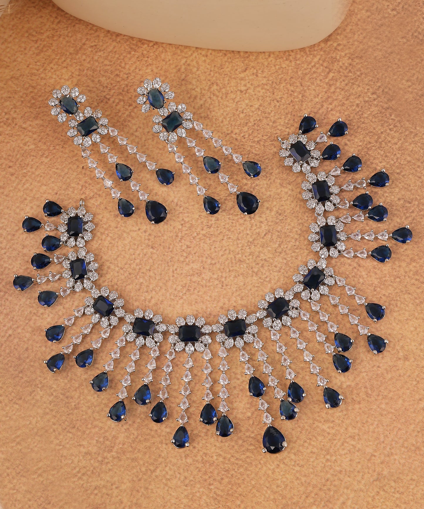Serena Necklace Featuring Sapphire And Crystals