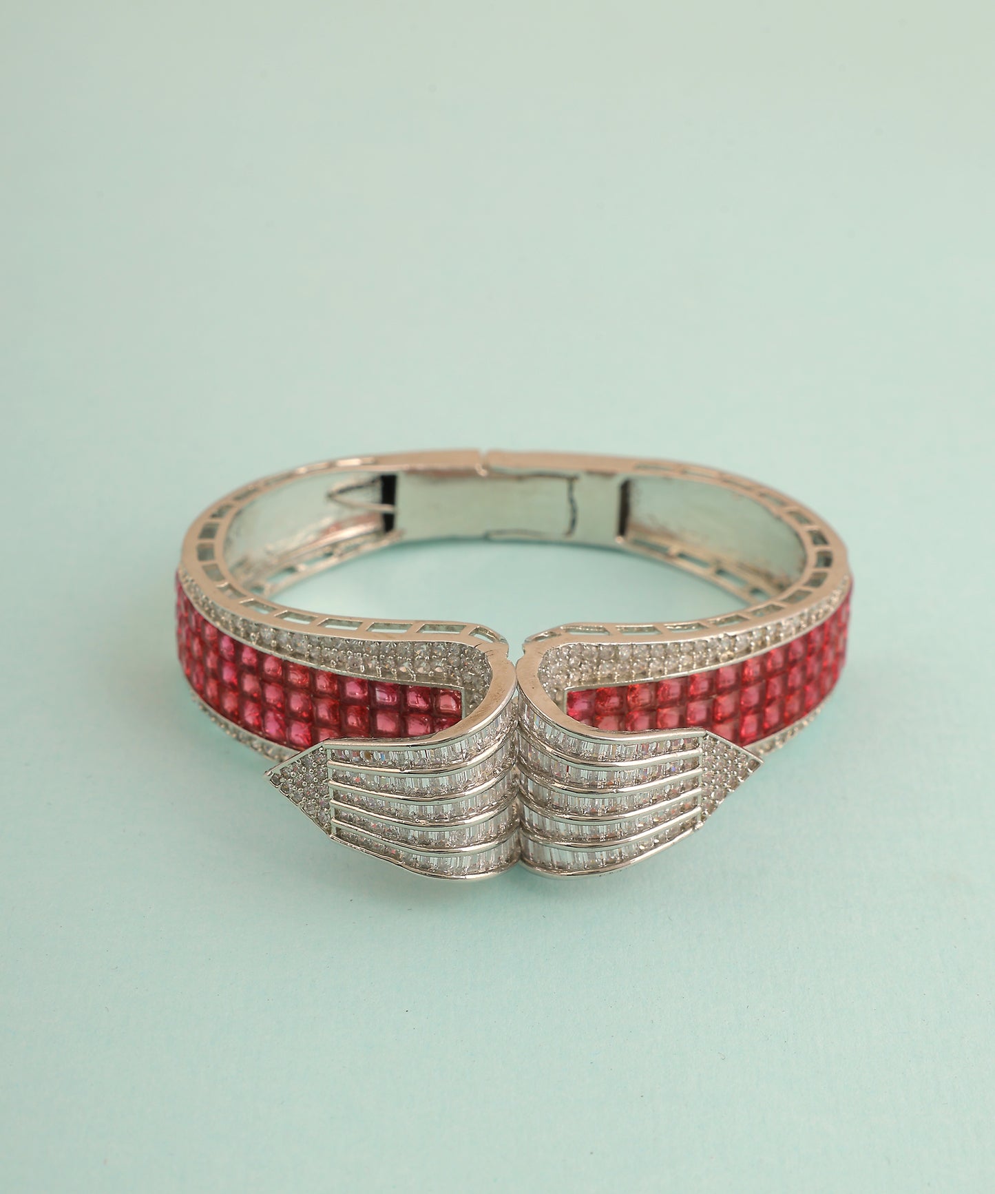 Statement Ruby And Artificial Diamond Bracelet