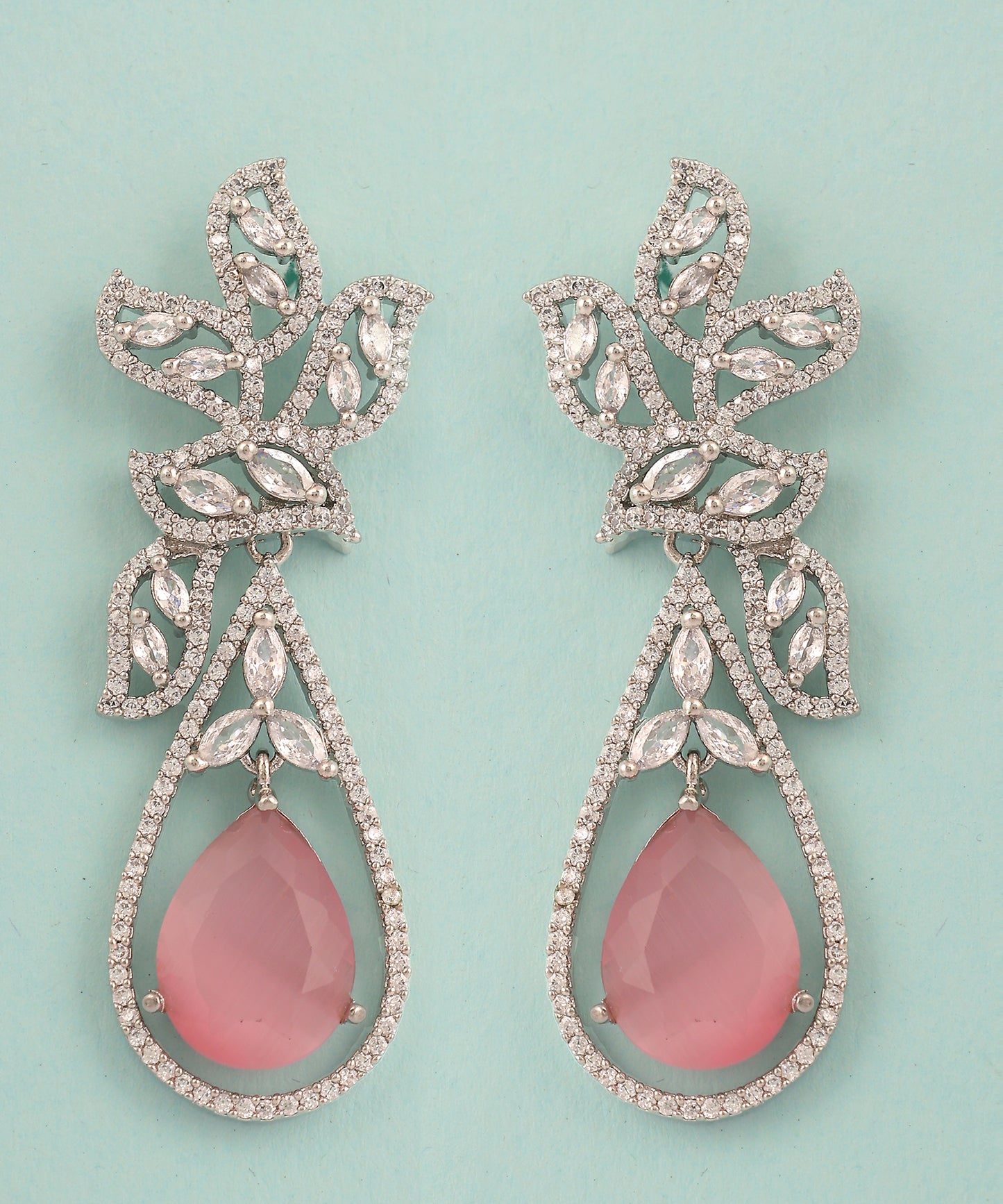 Baby Pink Statement Drop Earrings