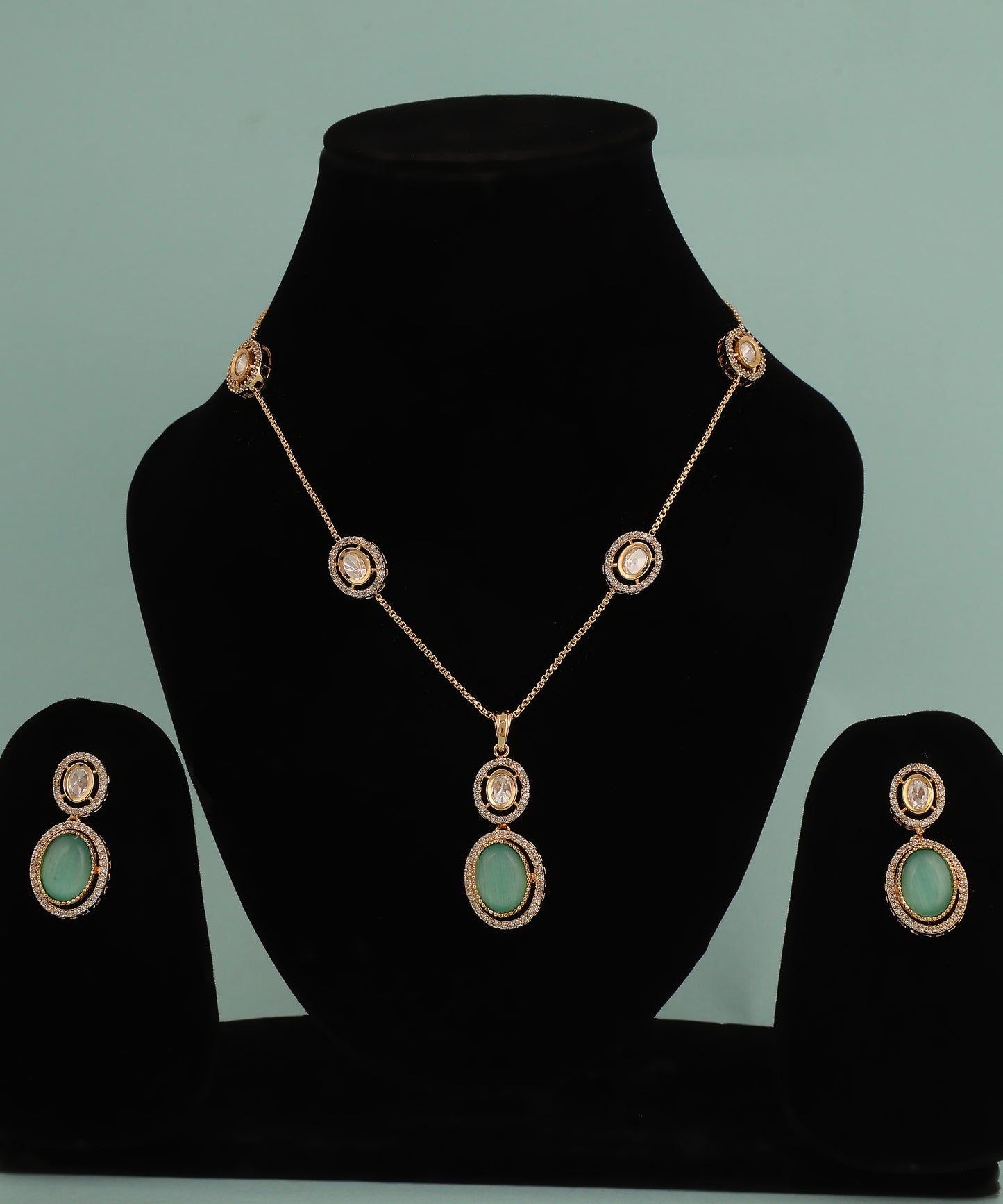 Mutli Stone Changing Polki Chain Necklace