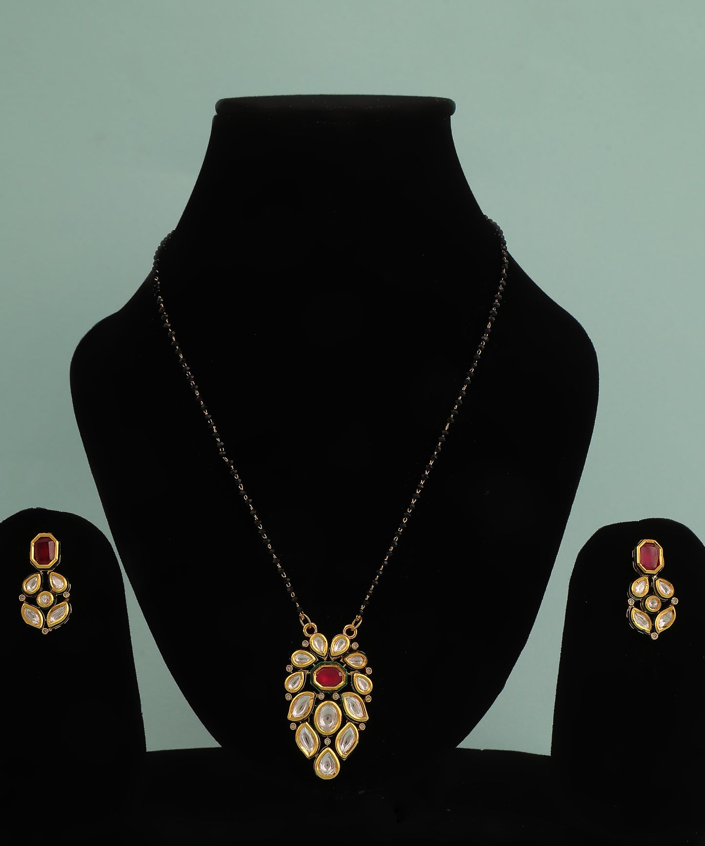 Kundan And Ruby Mangalsutra/Pendant