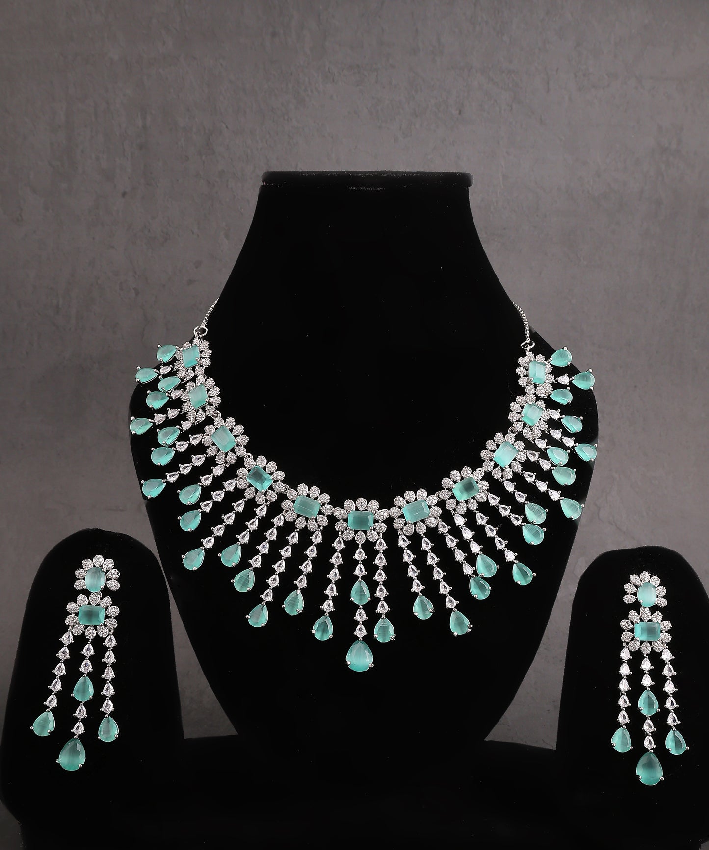 Serena Necklace Featuring Mint Green Stones And Crystals