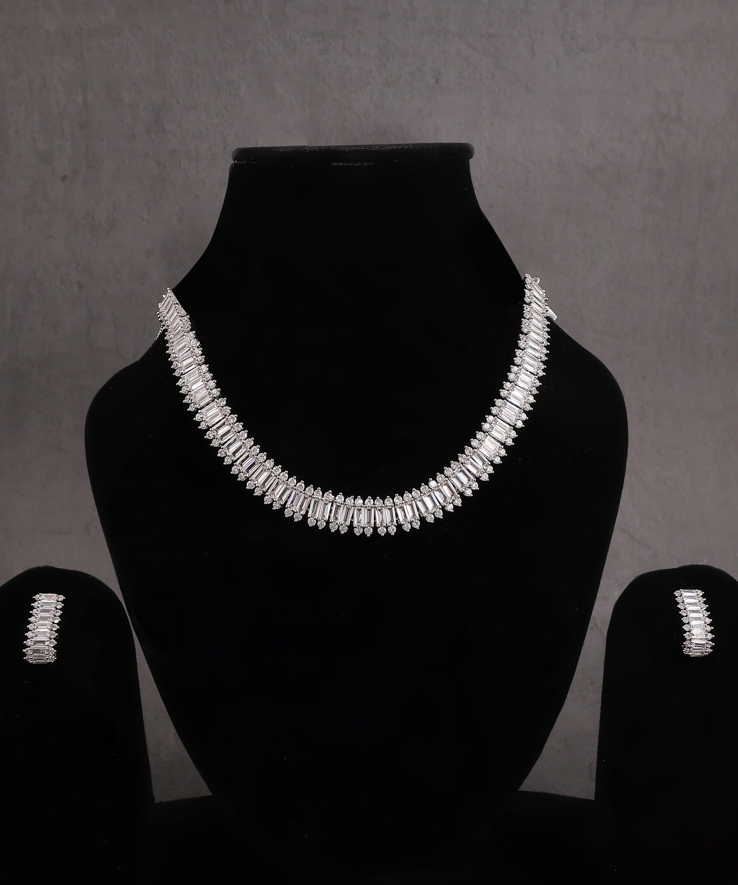 Crystal Embellised Single Line Artificial Diamond Necklace