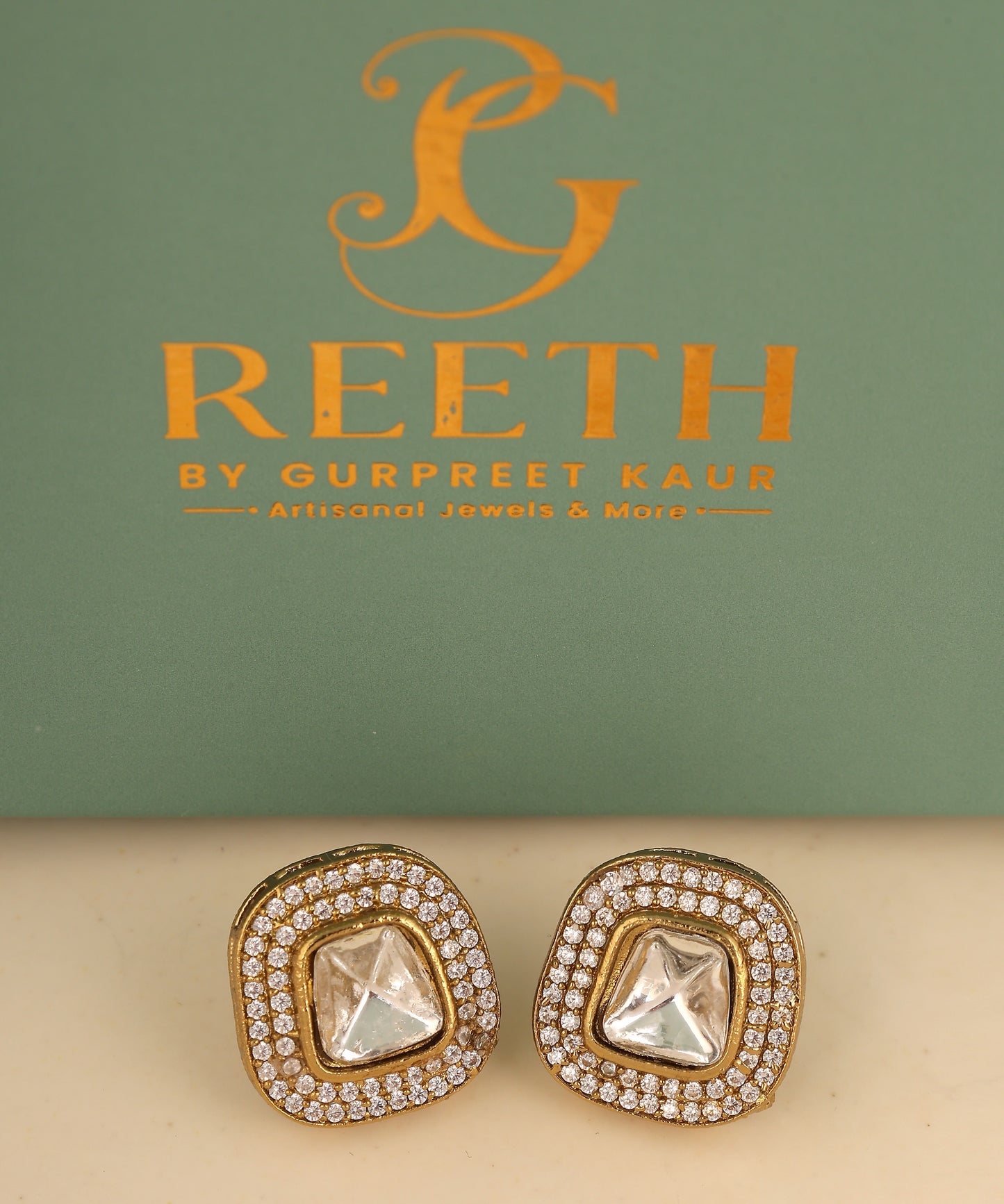Polki Stone Studded Studs/Earrings