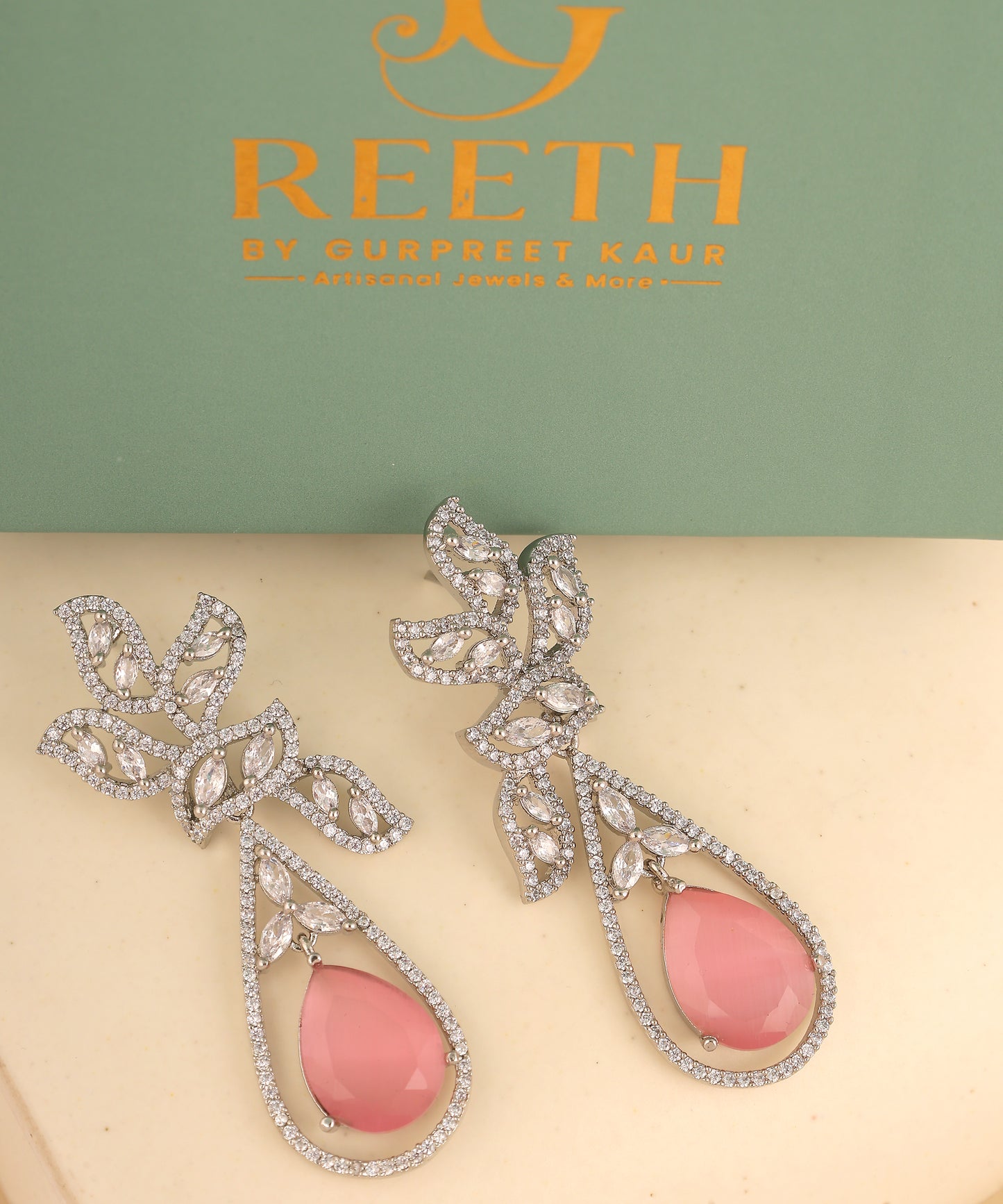 Baby Pink Statement Drop Earrings