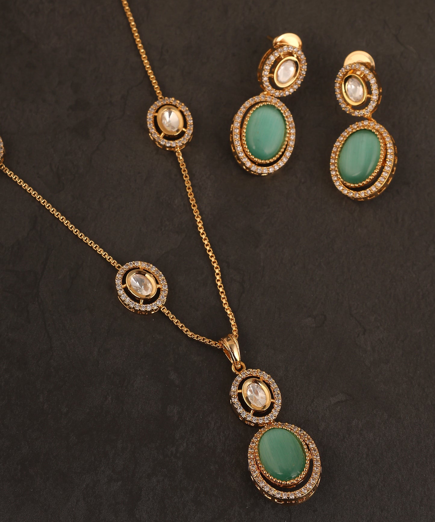 Mutli Stone Changing Polki Chain Necklace