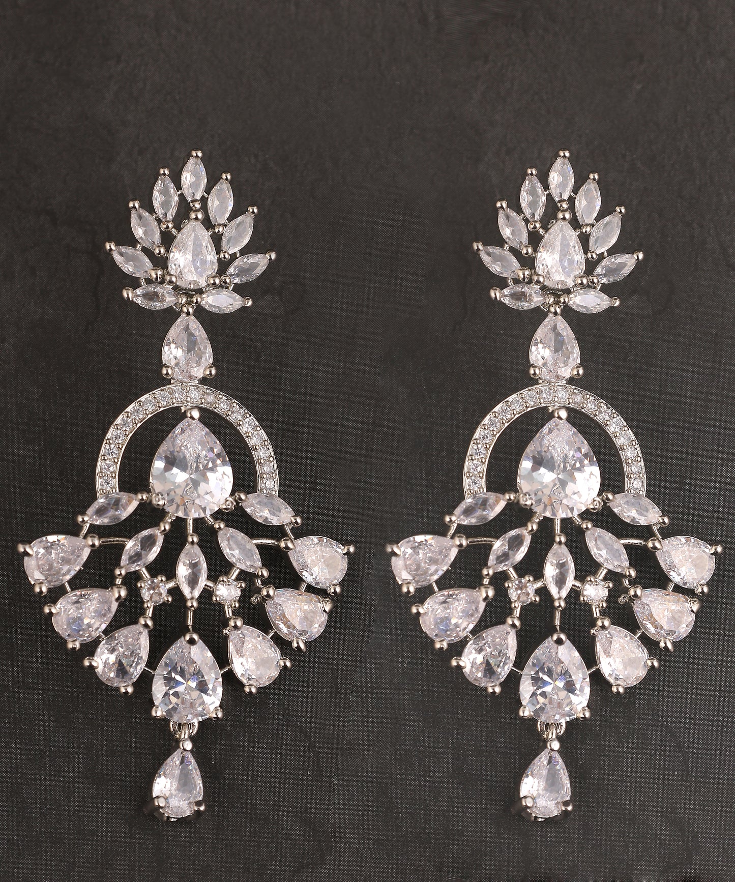 Designer Crystal And Rhinestone Drop Earrings