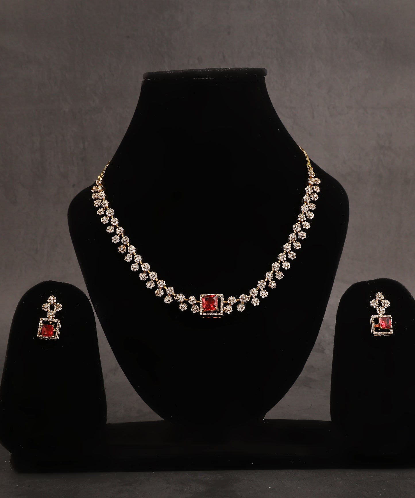 Multi Stone Changing Artificial Diamond Necklace