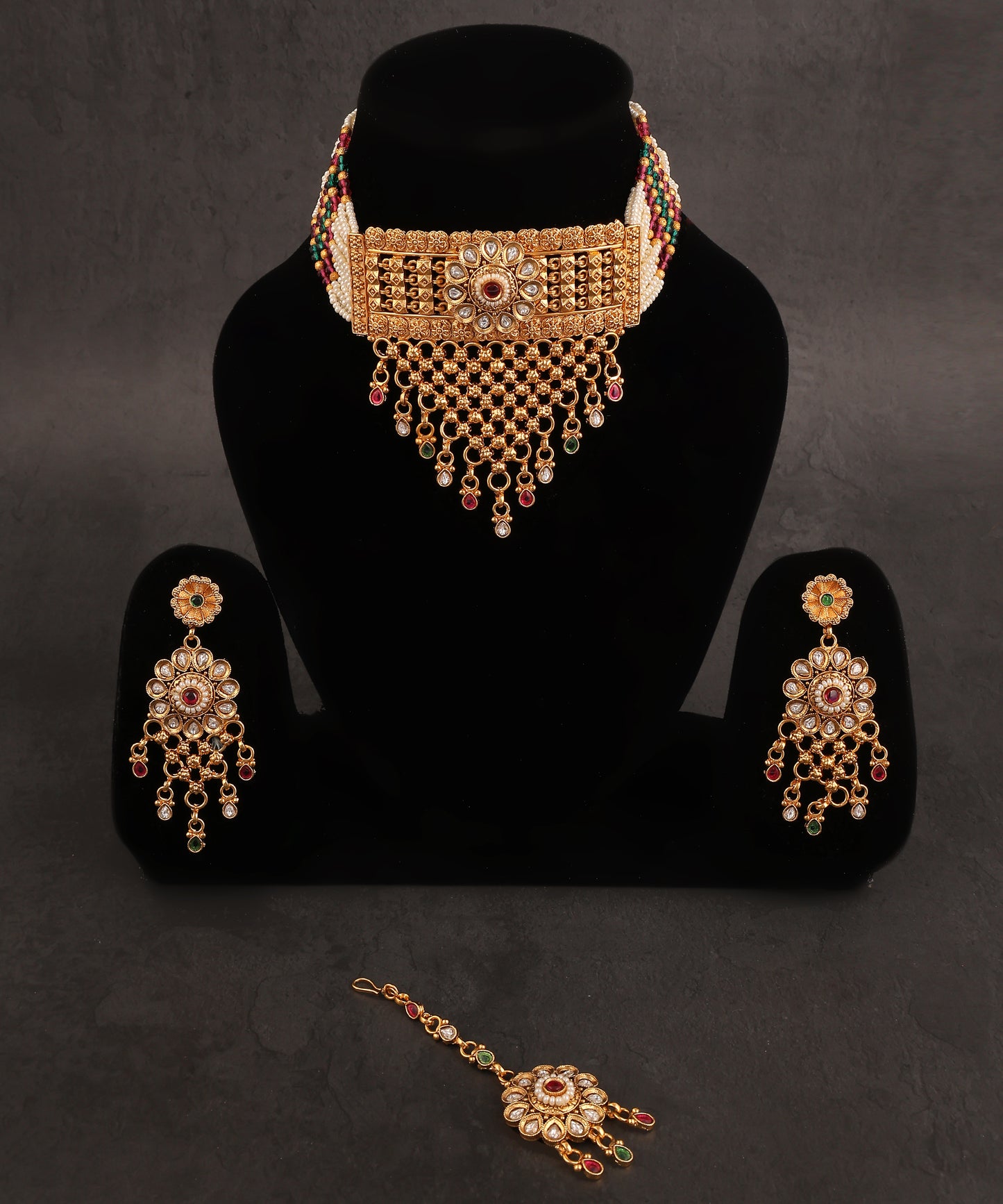 Rajwada Waterfall 18K Gold Plated Choker/Necklace