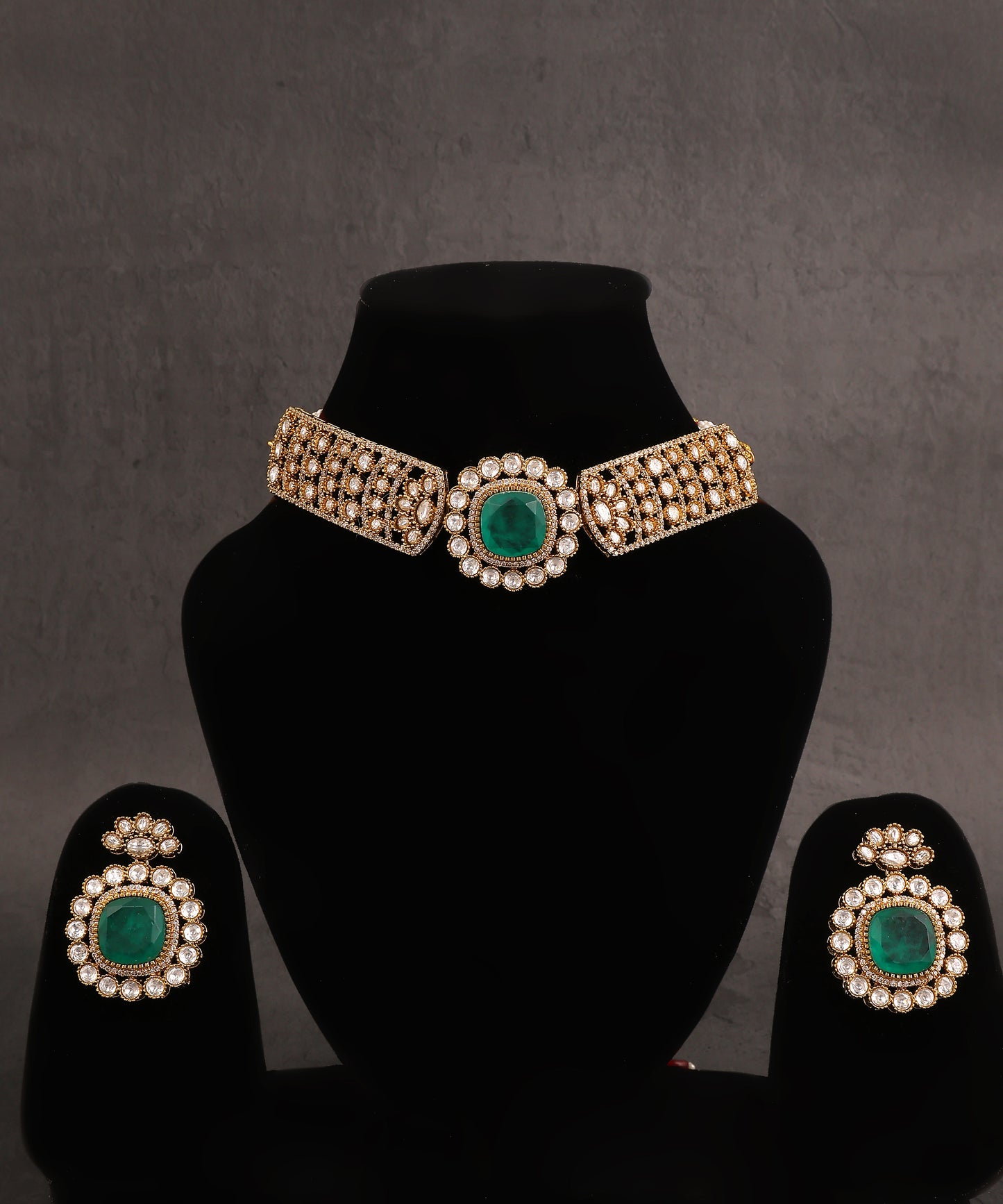 Designer Polki Drop Necklace
