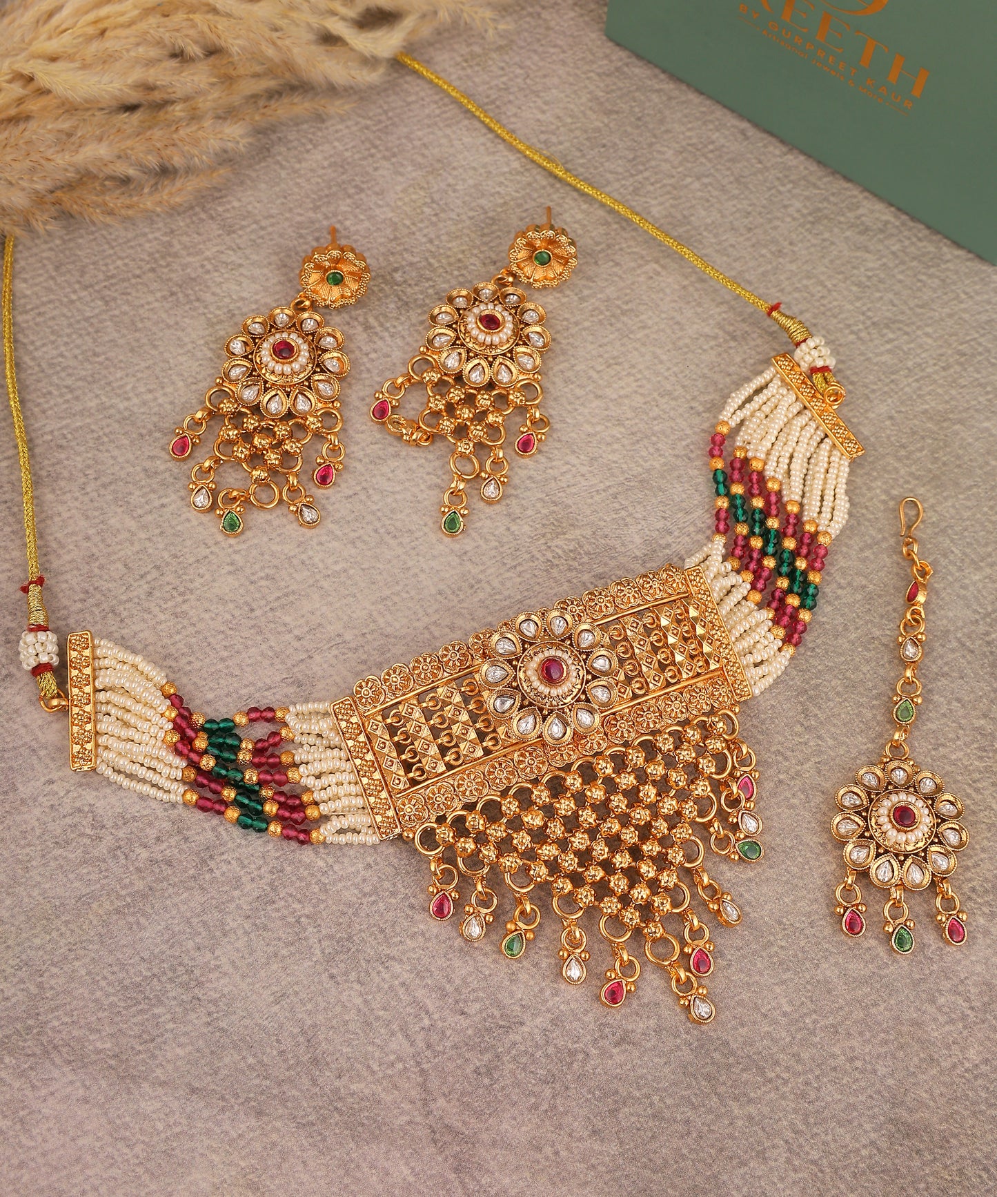 Rajwada Waterfall 18K Gold Plated Choker/Necklace