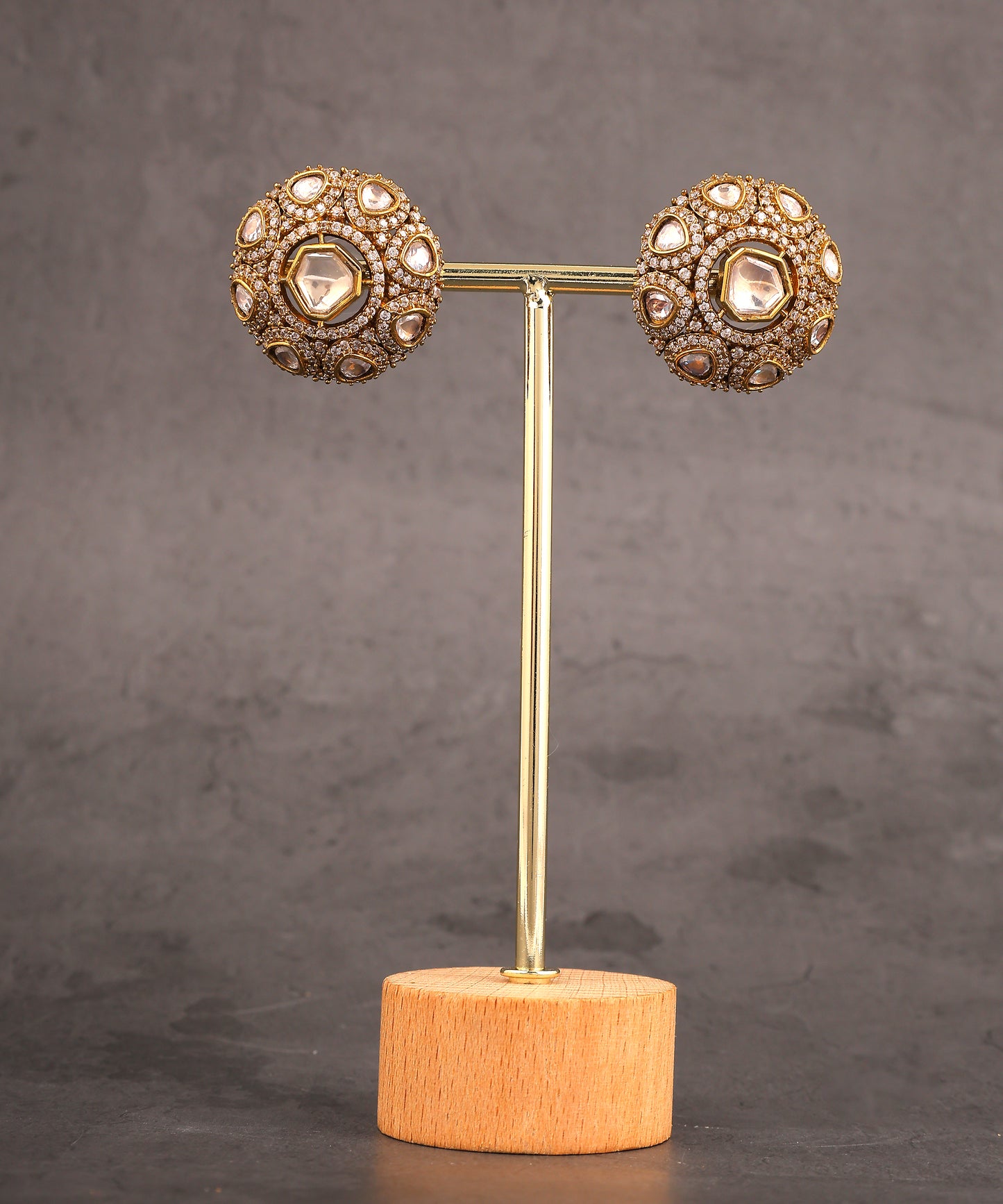Polki Circular Big Studs/Earrings