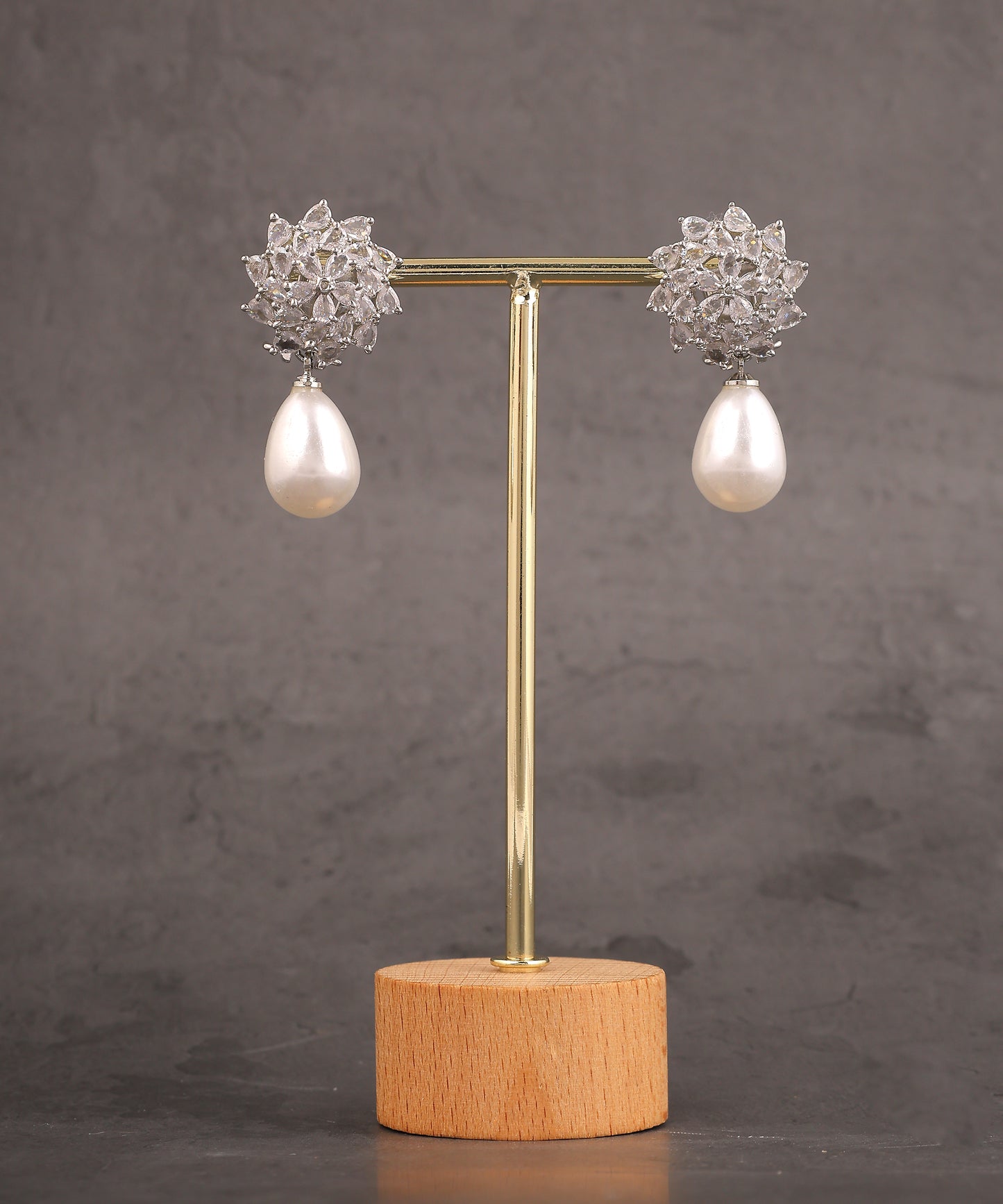 Crystal Earrings With Pearl Drops