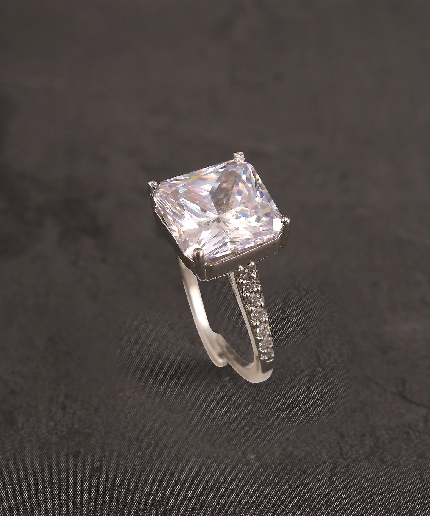 Square Solitaire Ring