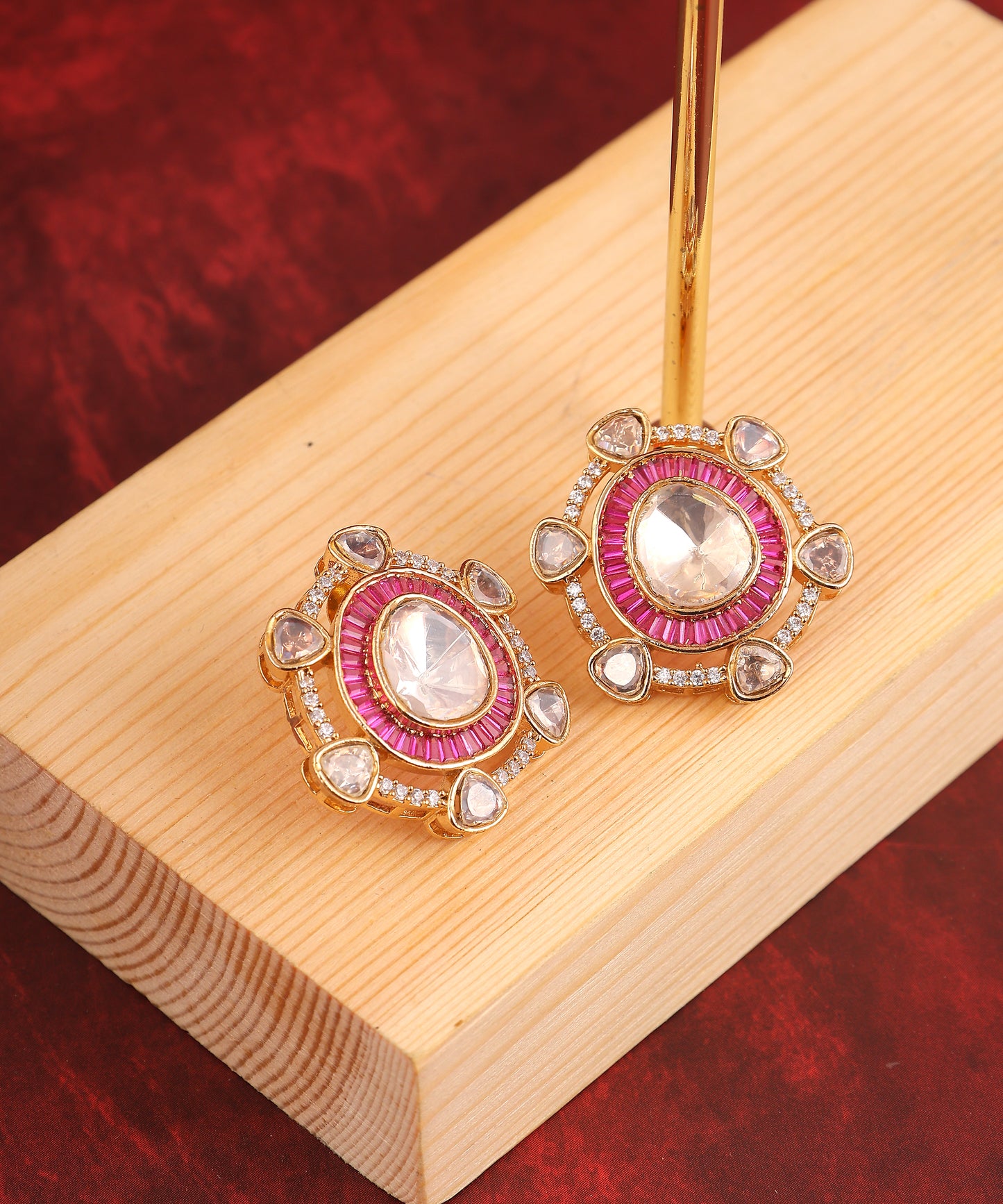 Polki And Ruby Studs/Earrings