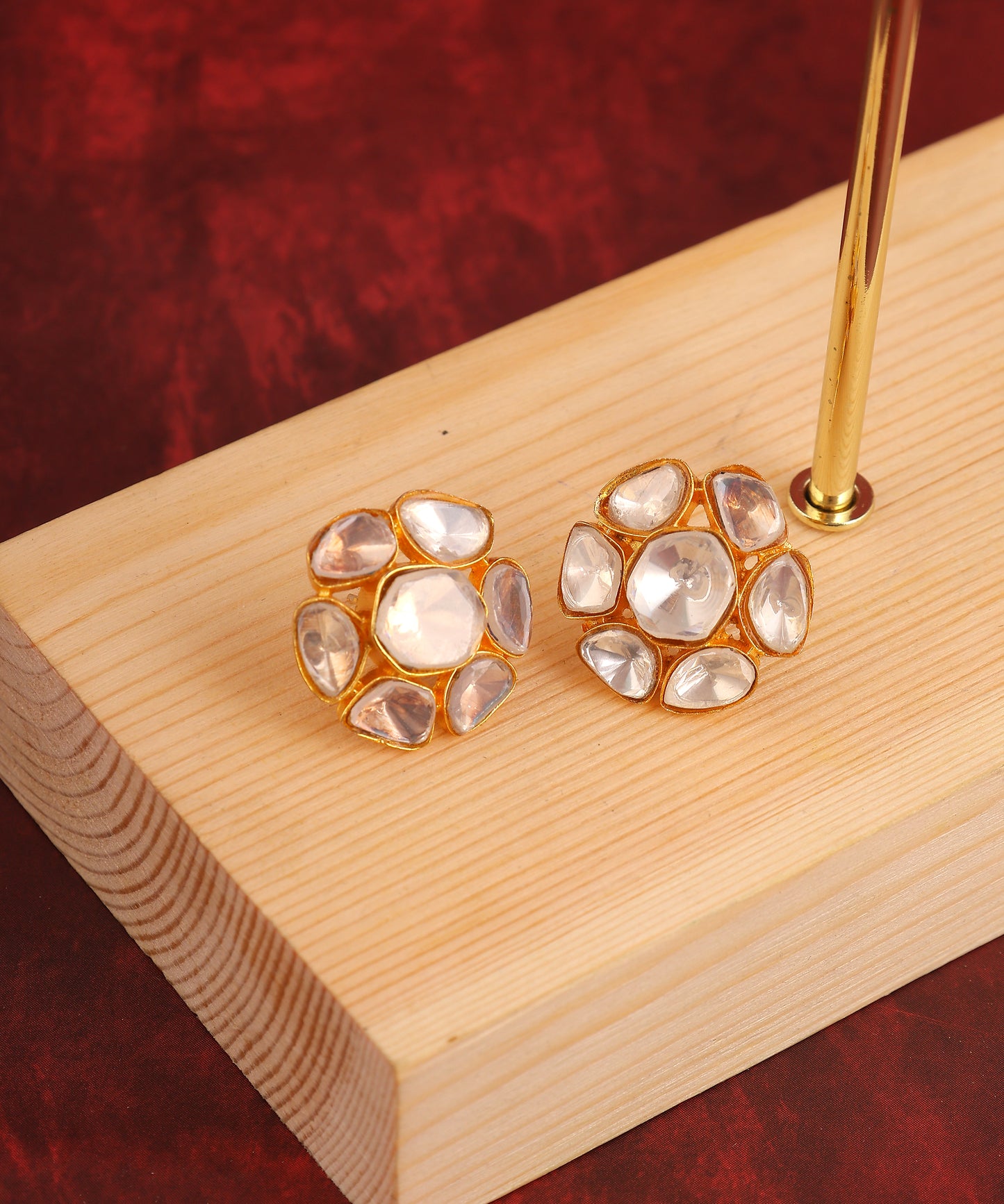 Polki Floral Studs