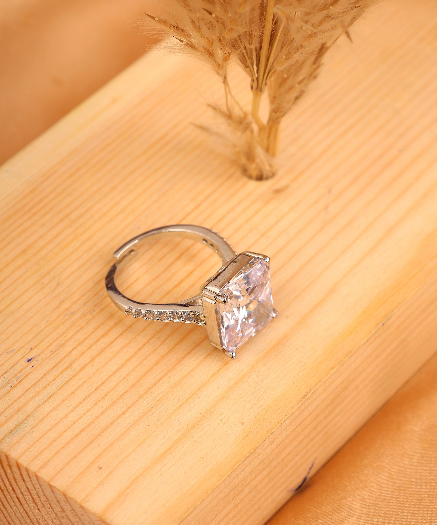 Square Solitaire Ring
