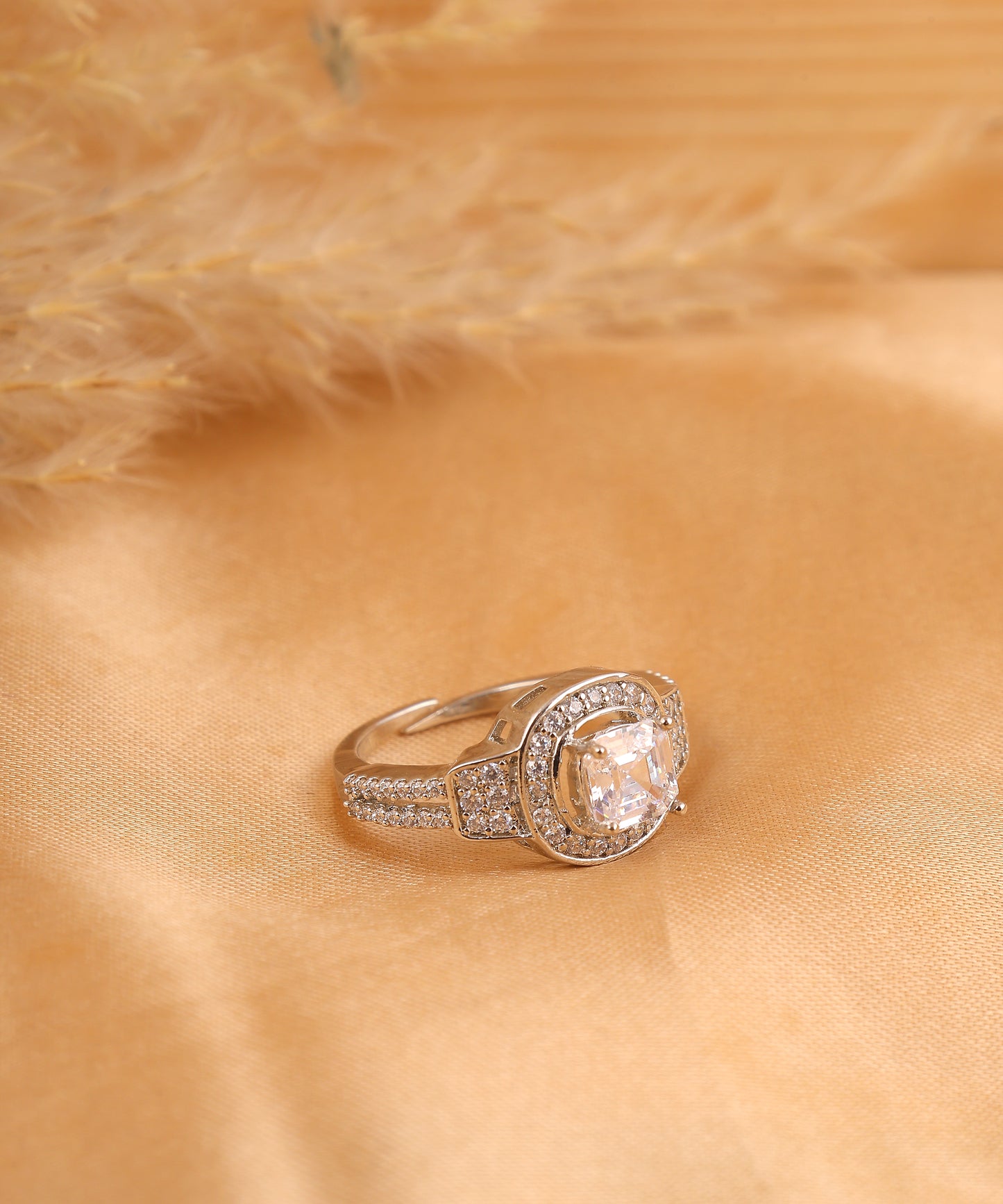 Solitaire Studded Cocktail Ring