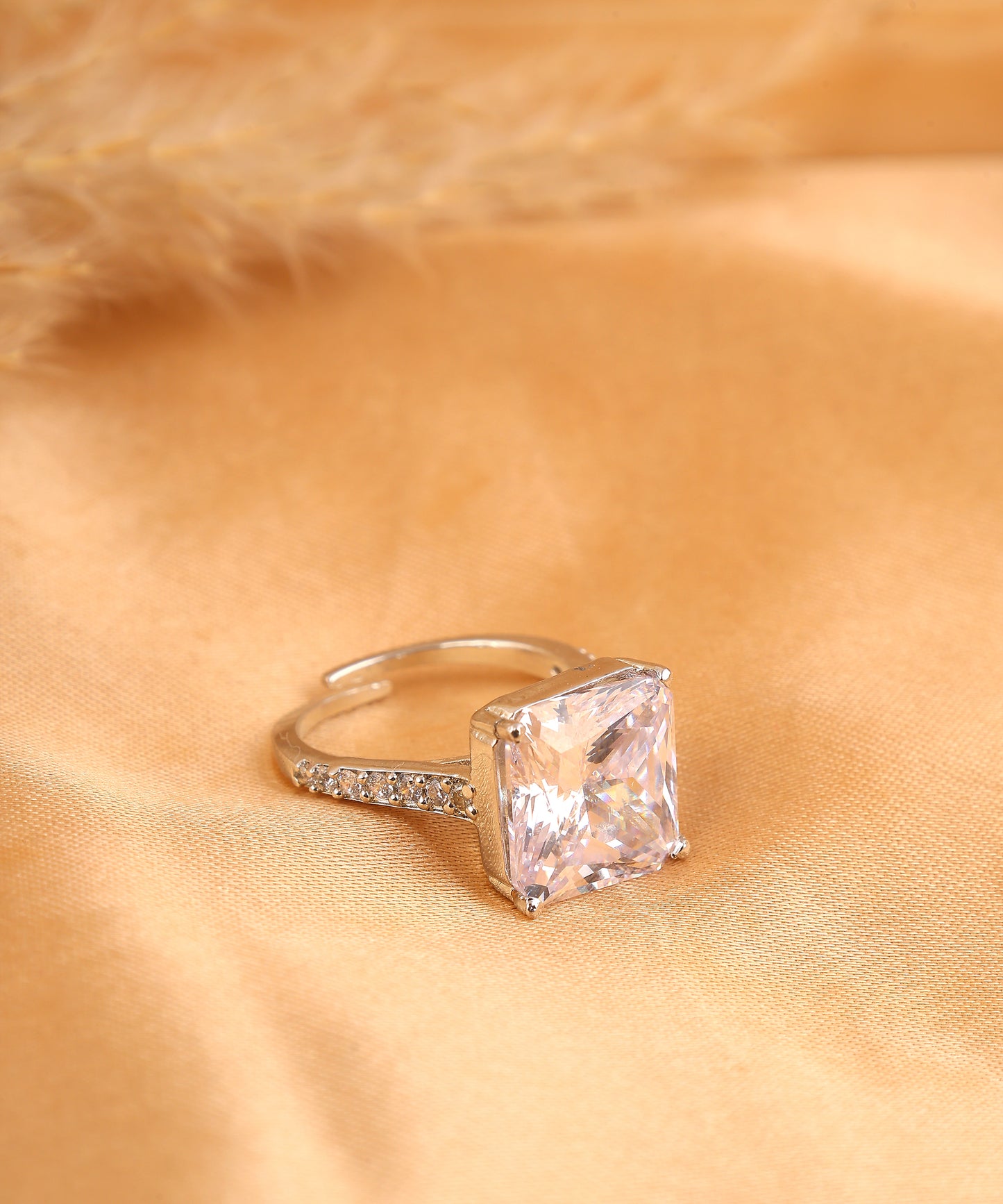Square Solitaire Ring
