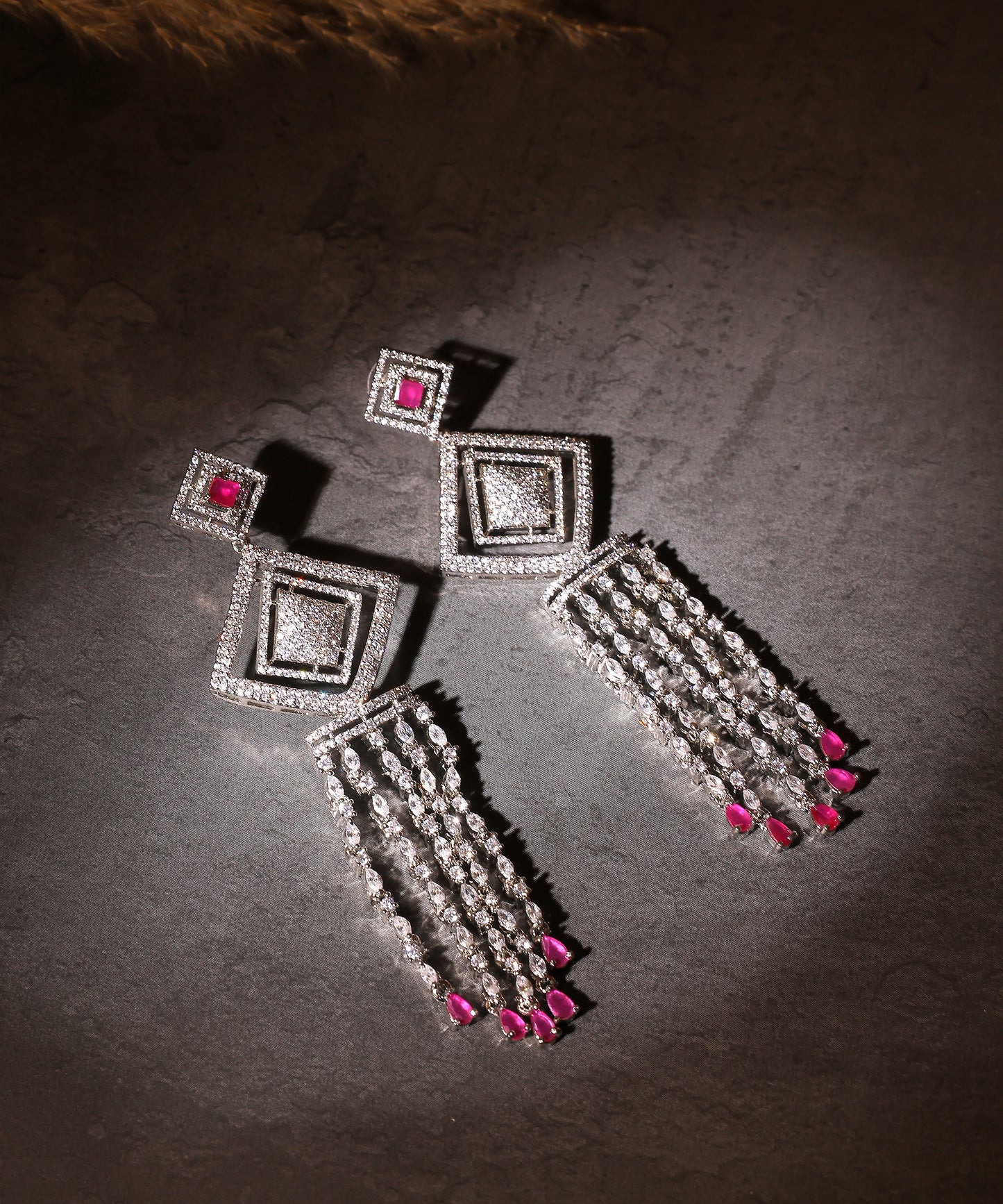 Statement Cascading Artificial Diamond Earrings