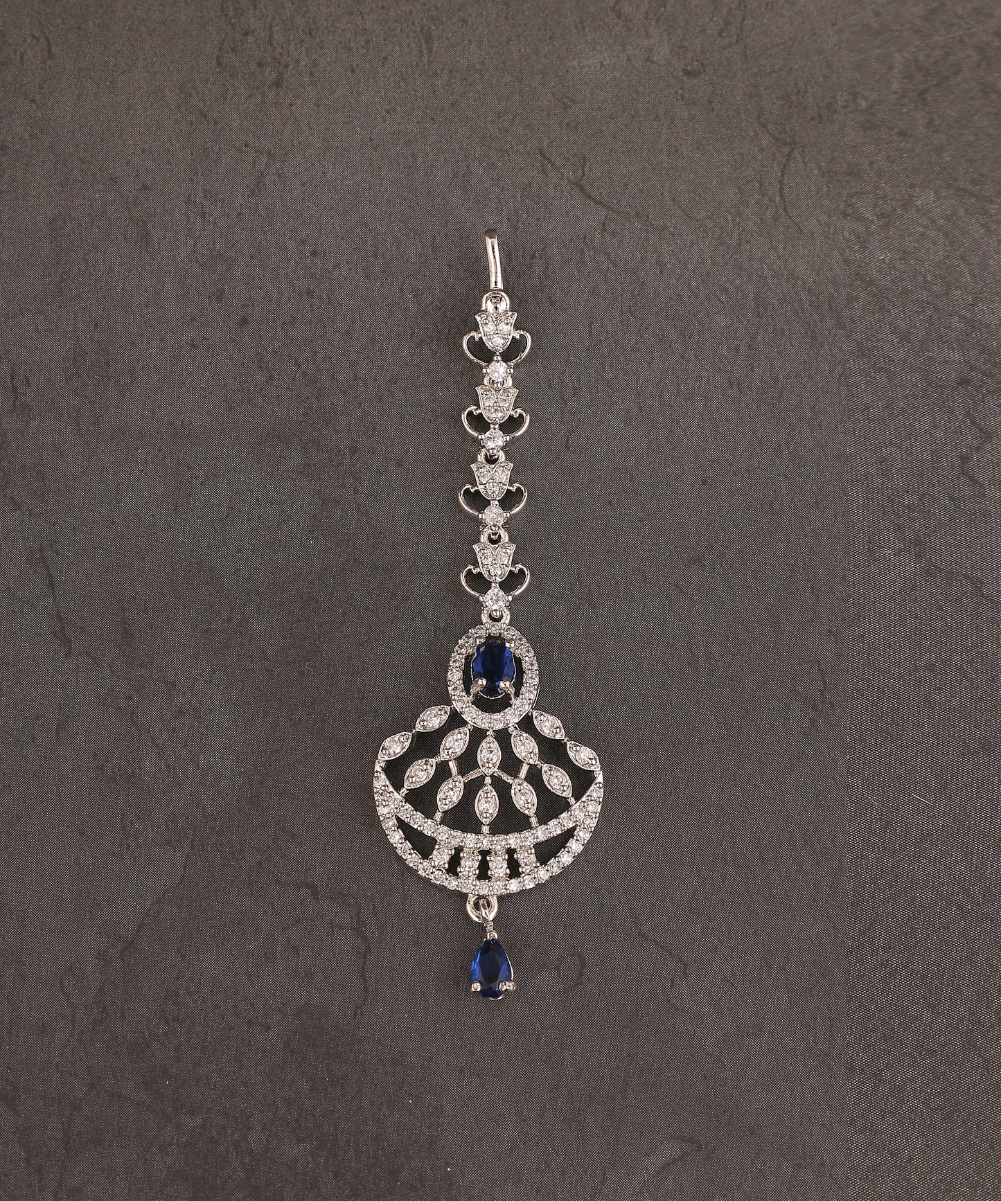 Sapphire Artificial Diamond Maangtikka