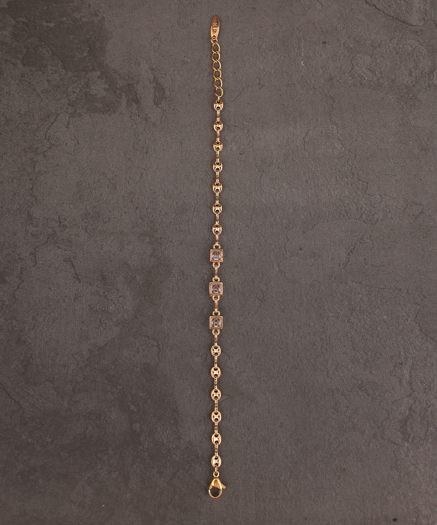 Square Stone Studded Chain Bracelet