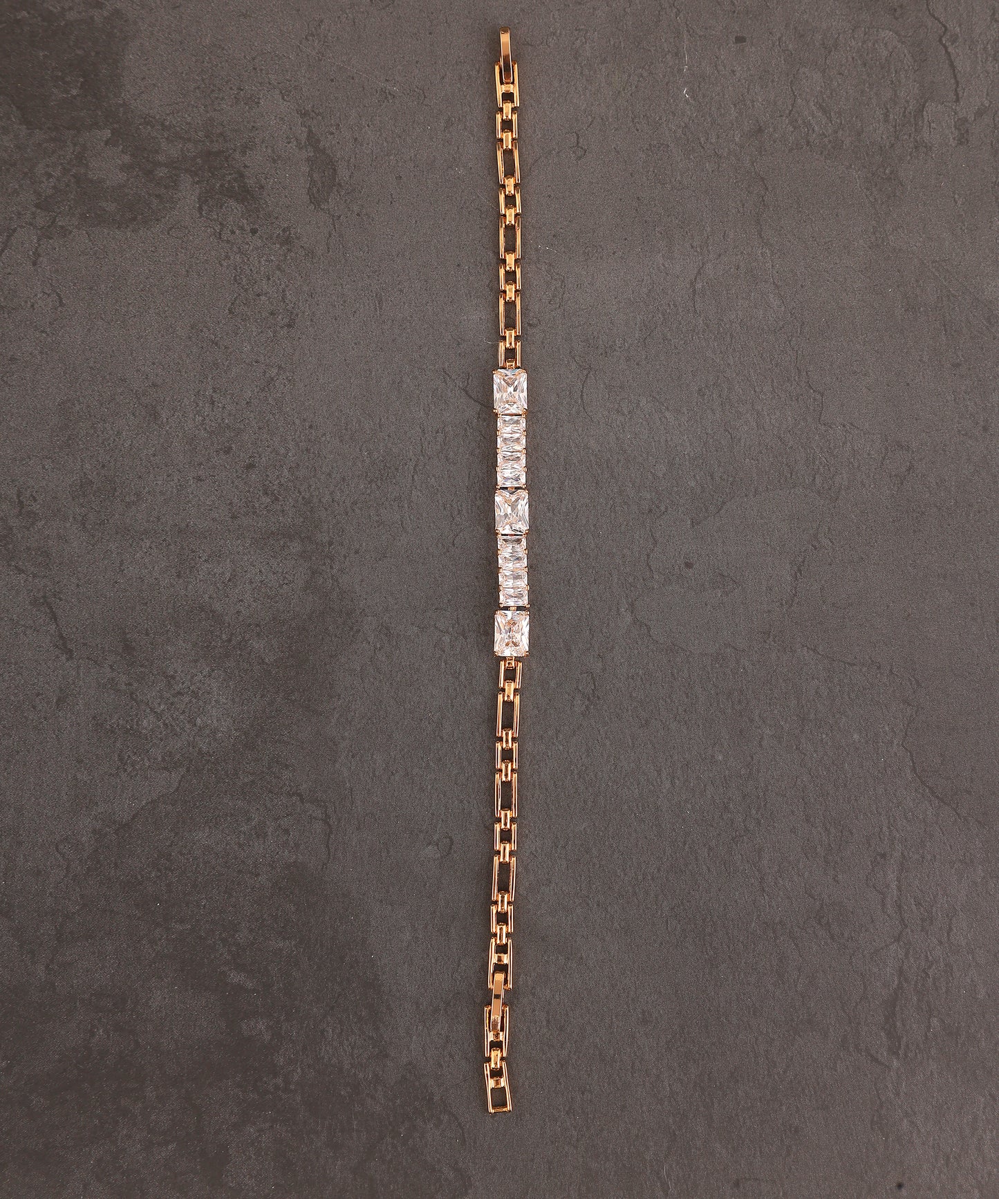 Crystal stone studded chain bracelet