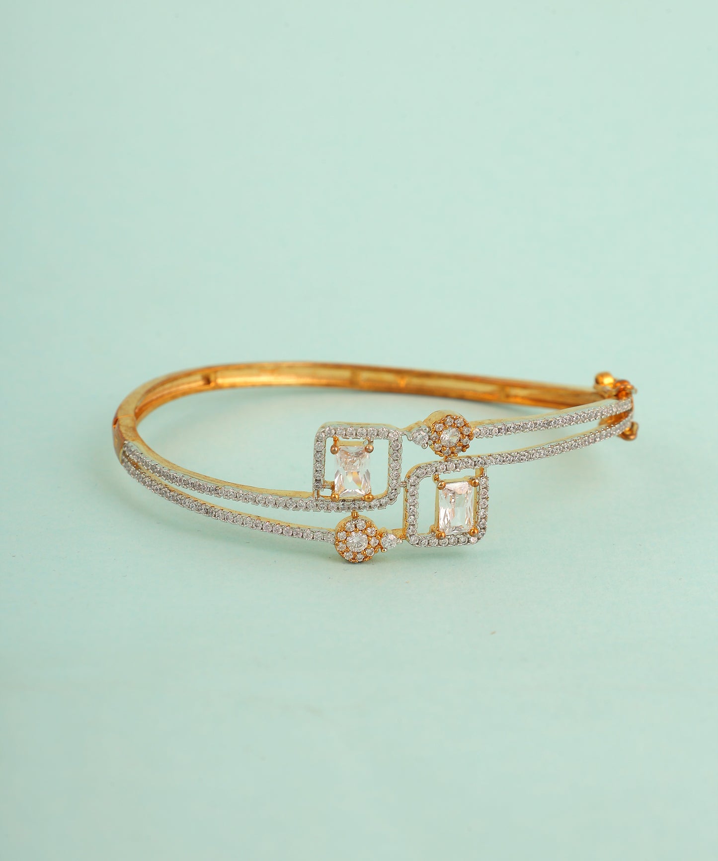 Crystals And Rhinestone Studded Anti Tarnish Bracelet