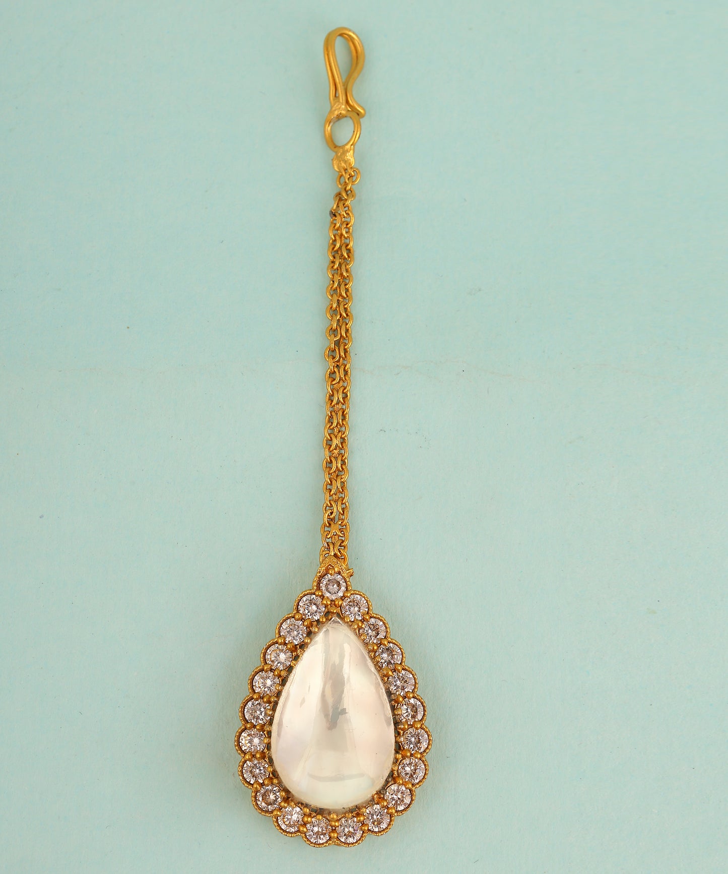 Tear drop polki maangtikka