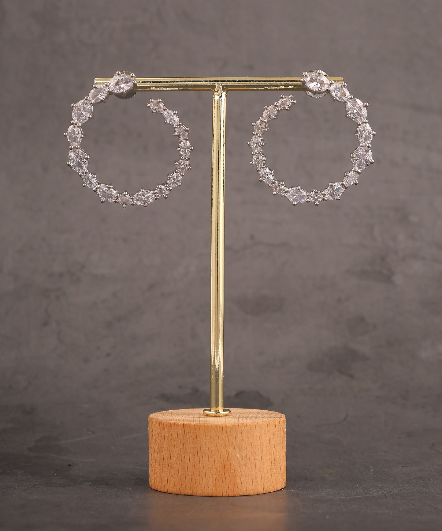Crystal Studded Circular Studs/Earrings