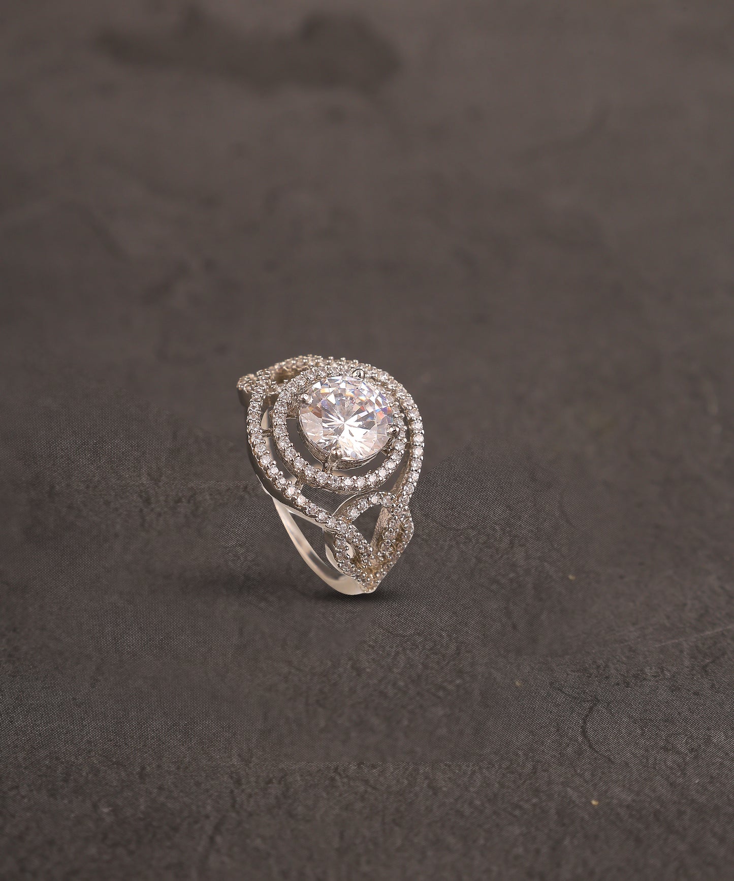 Solitaire Studded Cocktail Ring