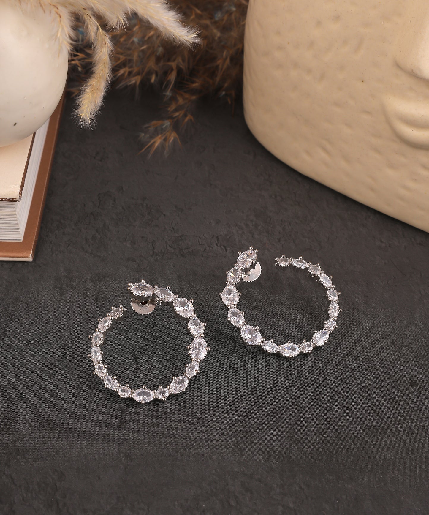 Crystal Studded Circular Studs/Earrings