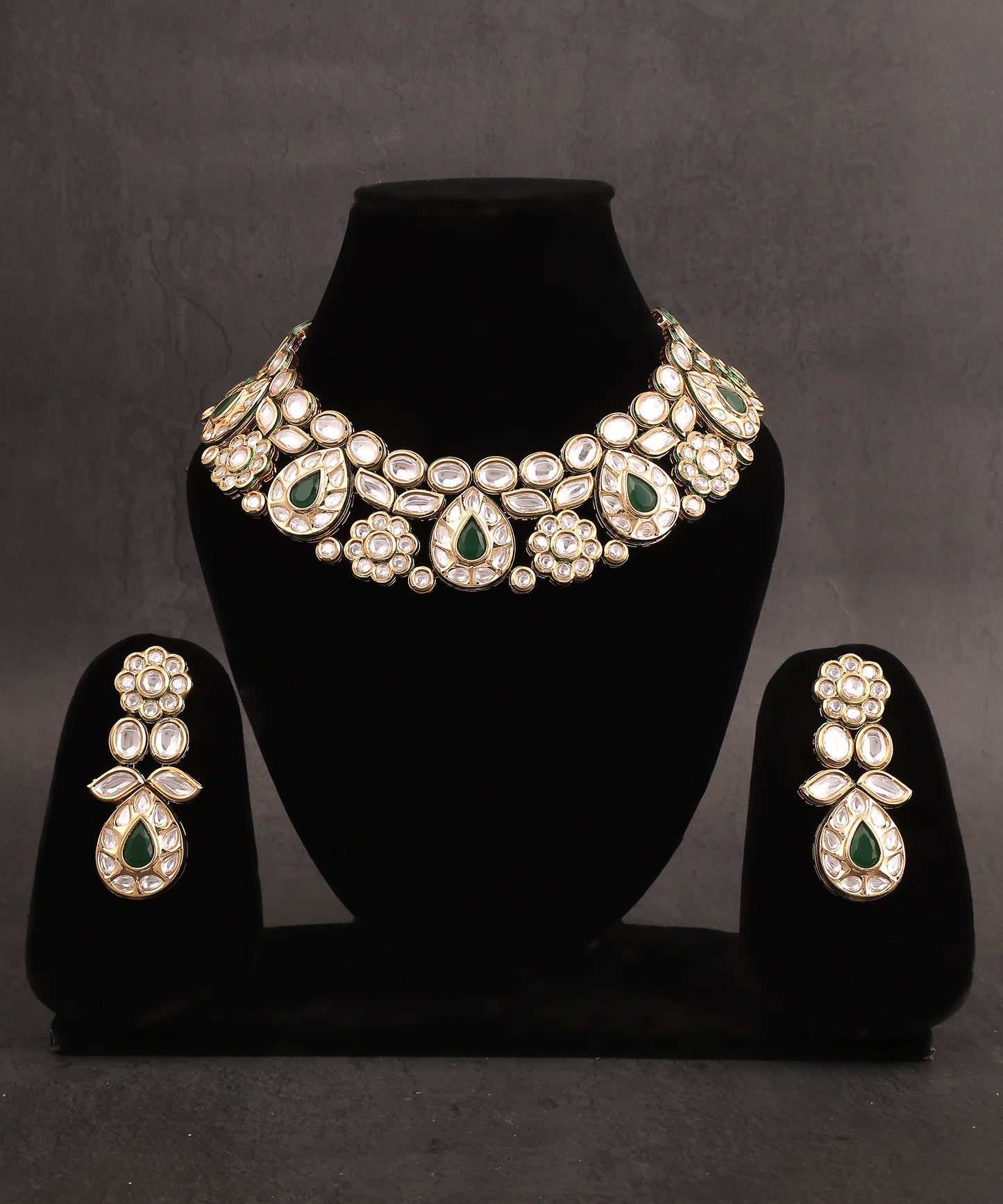 Hasrat Necklace Featuring Polkis With 22K Gold Plating And Meenakari Work