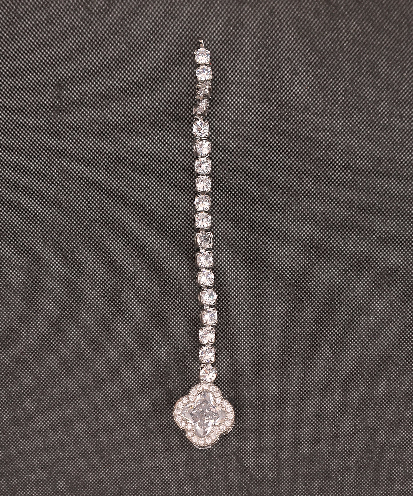 pear shaped crystal studded tennis bracelet