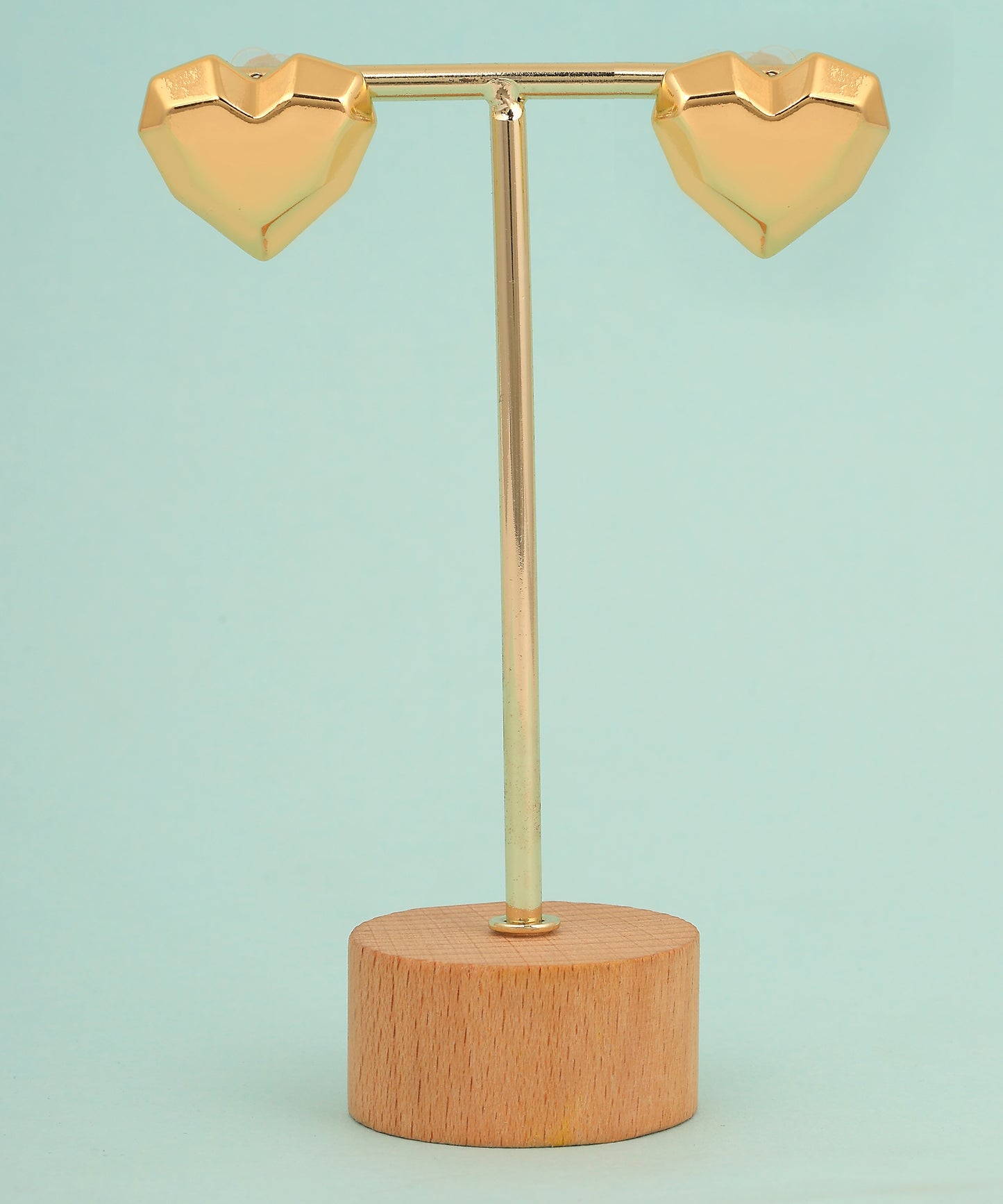 Geometrical Cut Heart Shaped Anti Tarnish Earrings