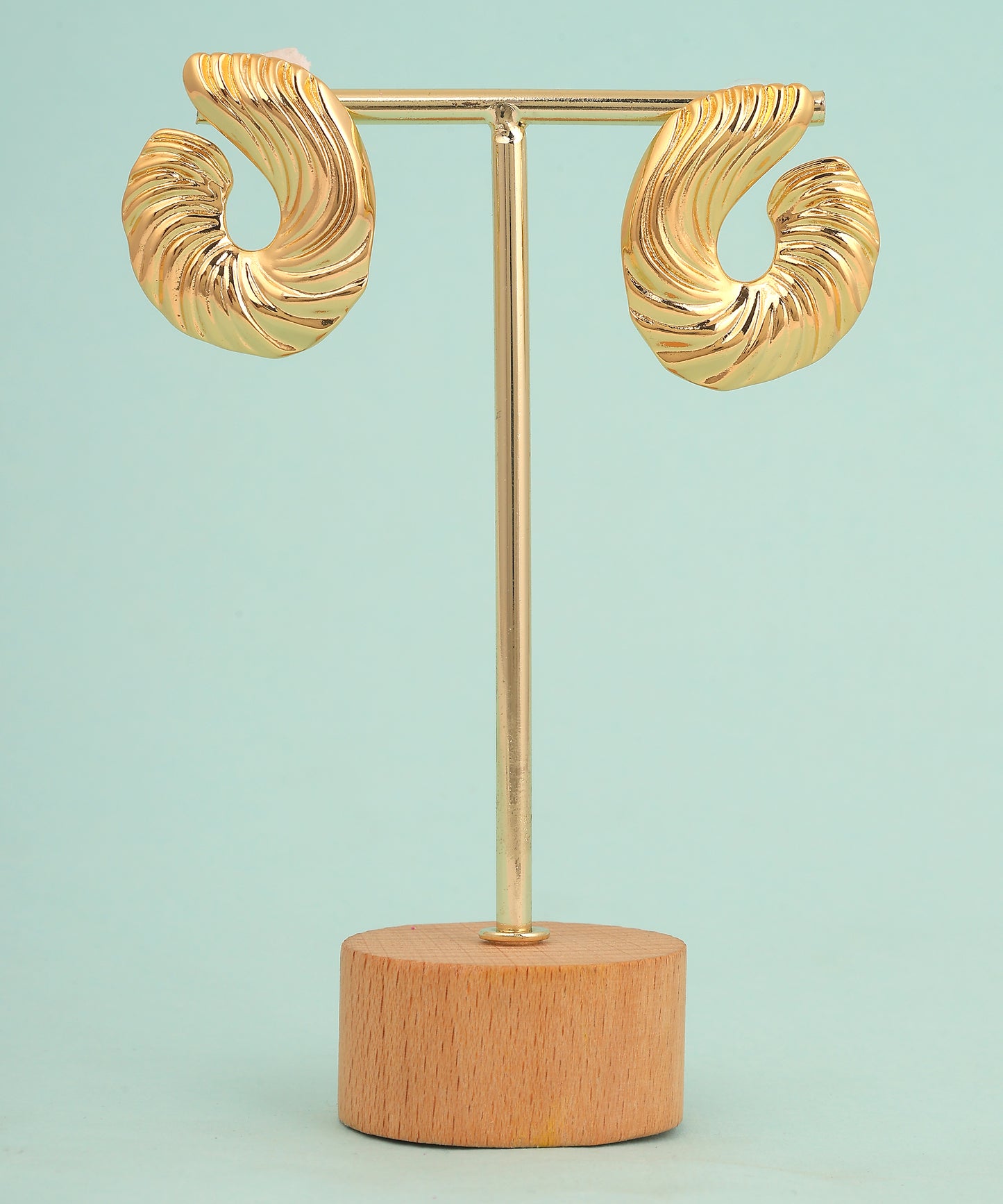 Half Spiral Big Anti Tarnish Earrings