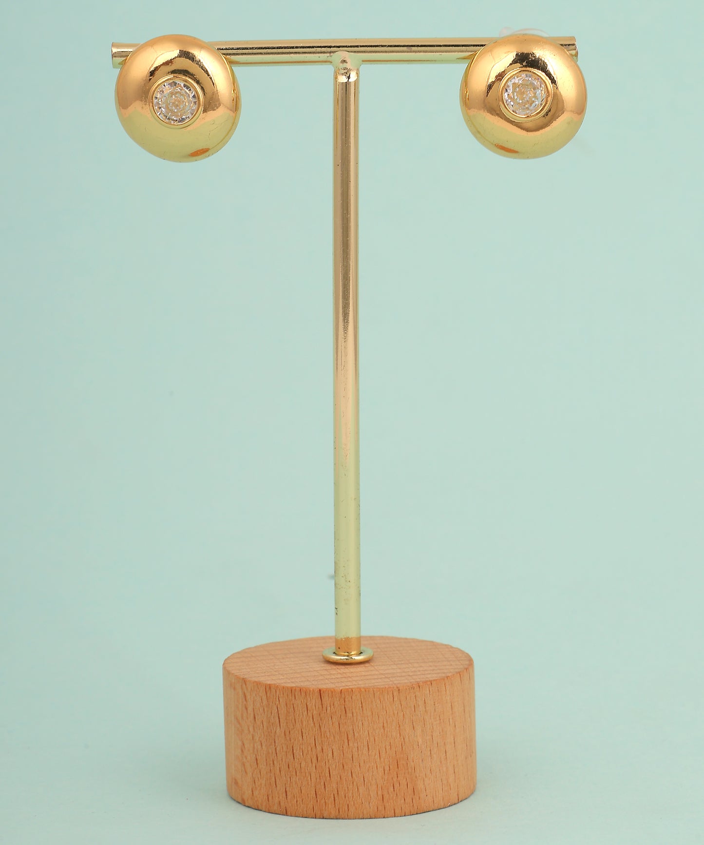Circular Stone Studded Anti Tarnish Studs/Earrings