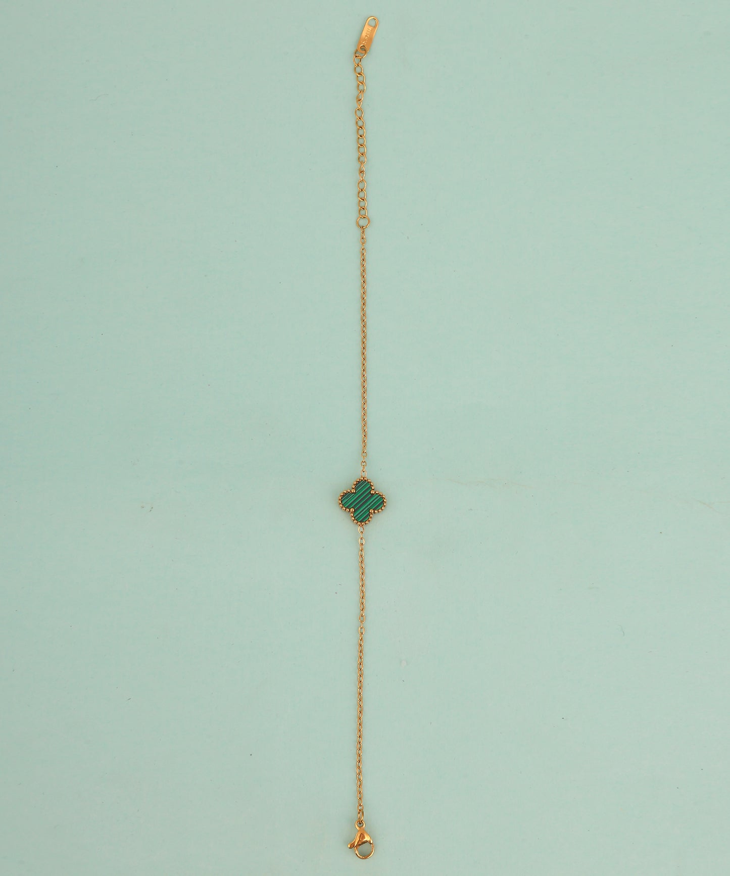 Green Clover Anti Tarnish Chain Bracelet