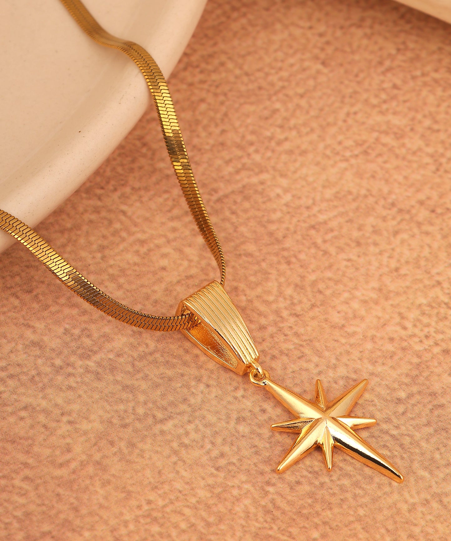 Eight Pointed Star Chunky Chain Anti Tarnish Necklace