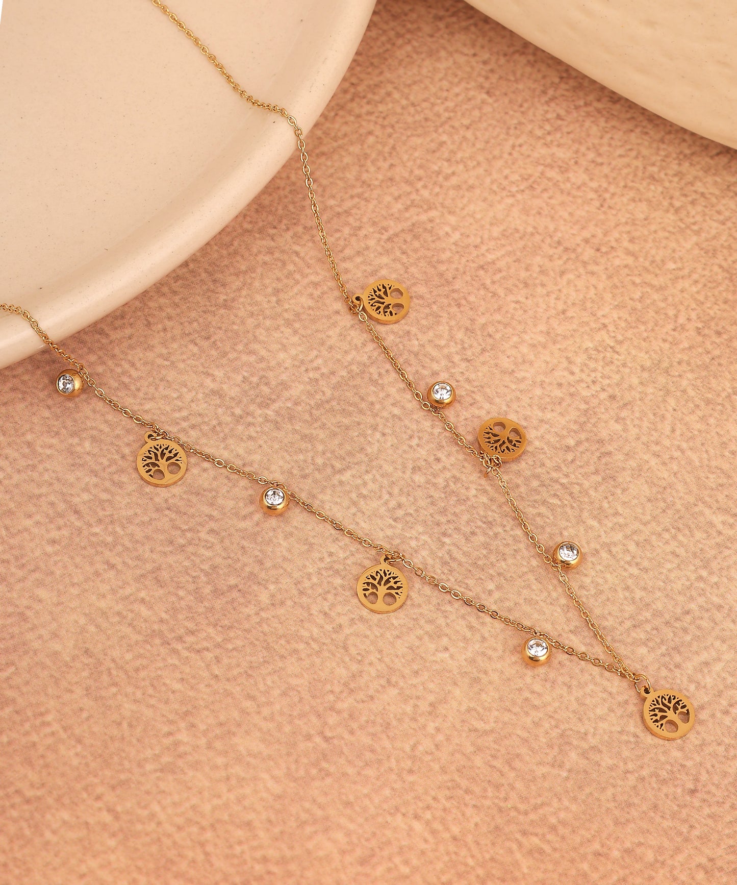 Crystal Studded Anti Tarnish Chain/Necklace