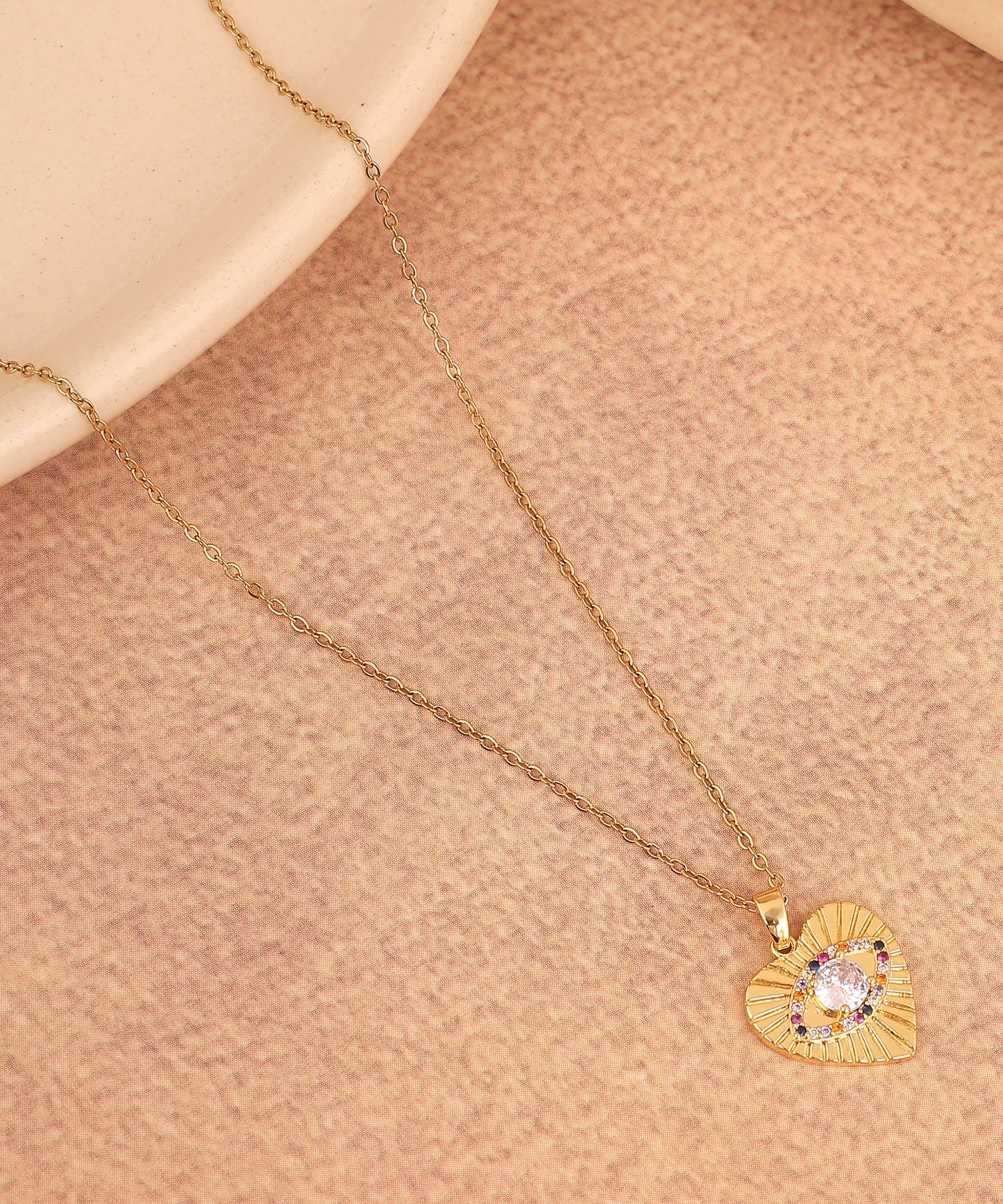 Embellished Heart Anti Tarnish Chain/Necklace