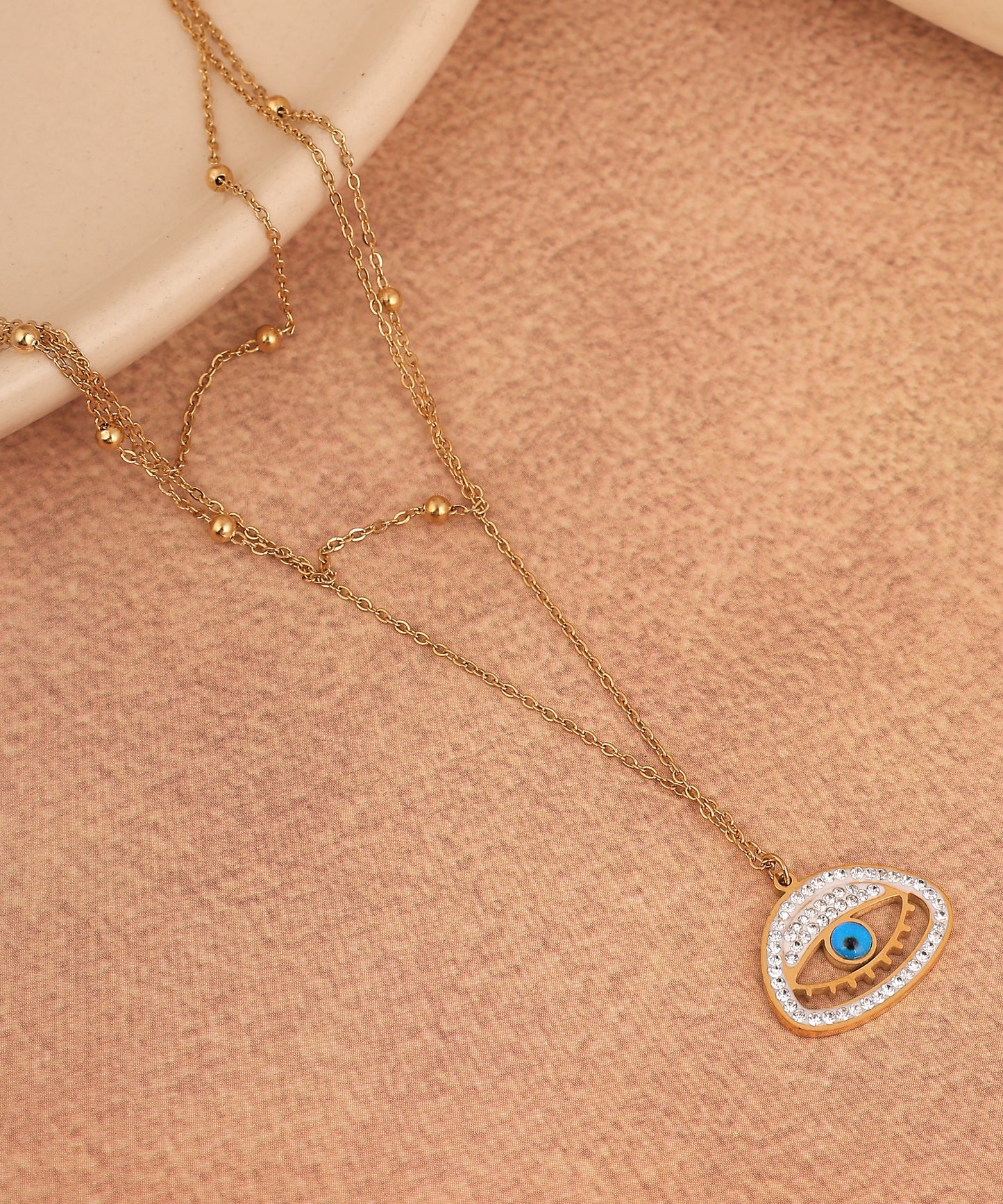 Embellished Evil Eye Anti Tarnish Chain/Necklace