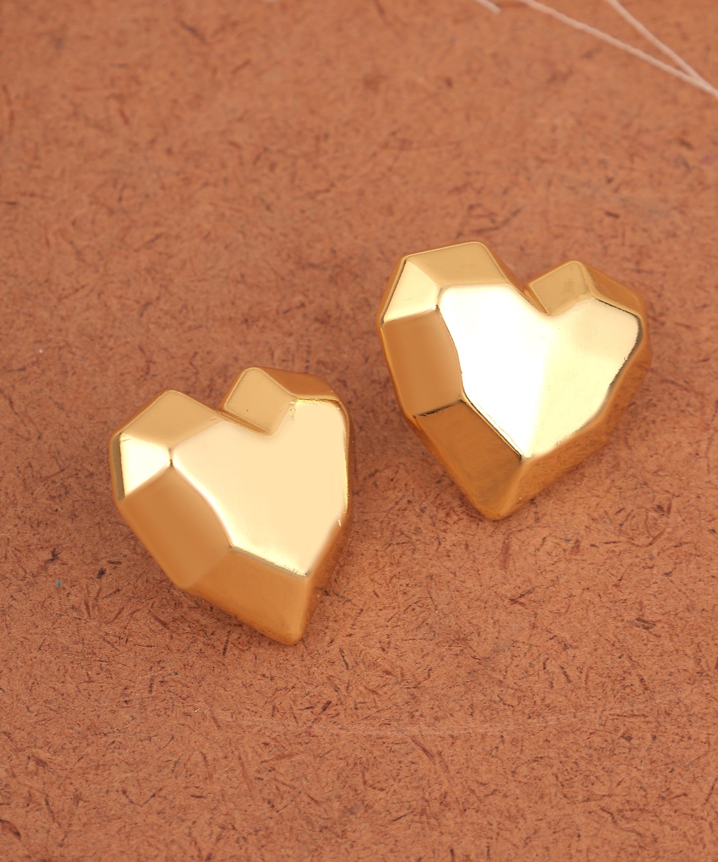 Geometrical Cut Heart Shaped Anti Tarnish Earrings