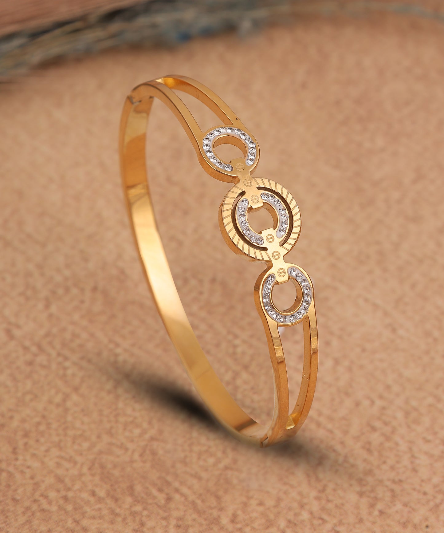Anti Tarnish Bracelet With Cutwork And Embellishment