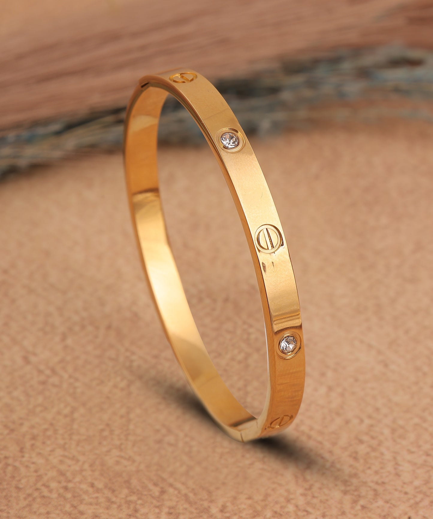 Anti Tarnish Signature Cartier Bracelet With Stones